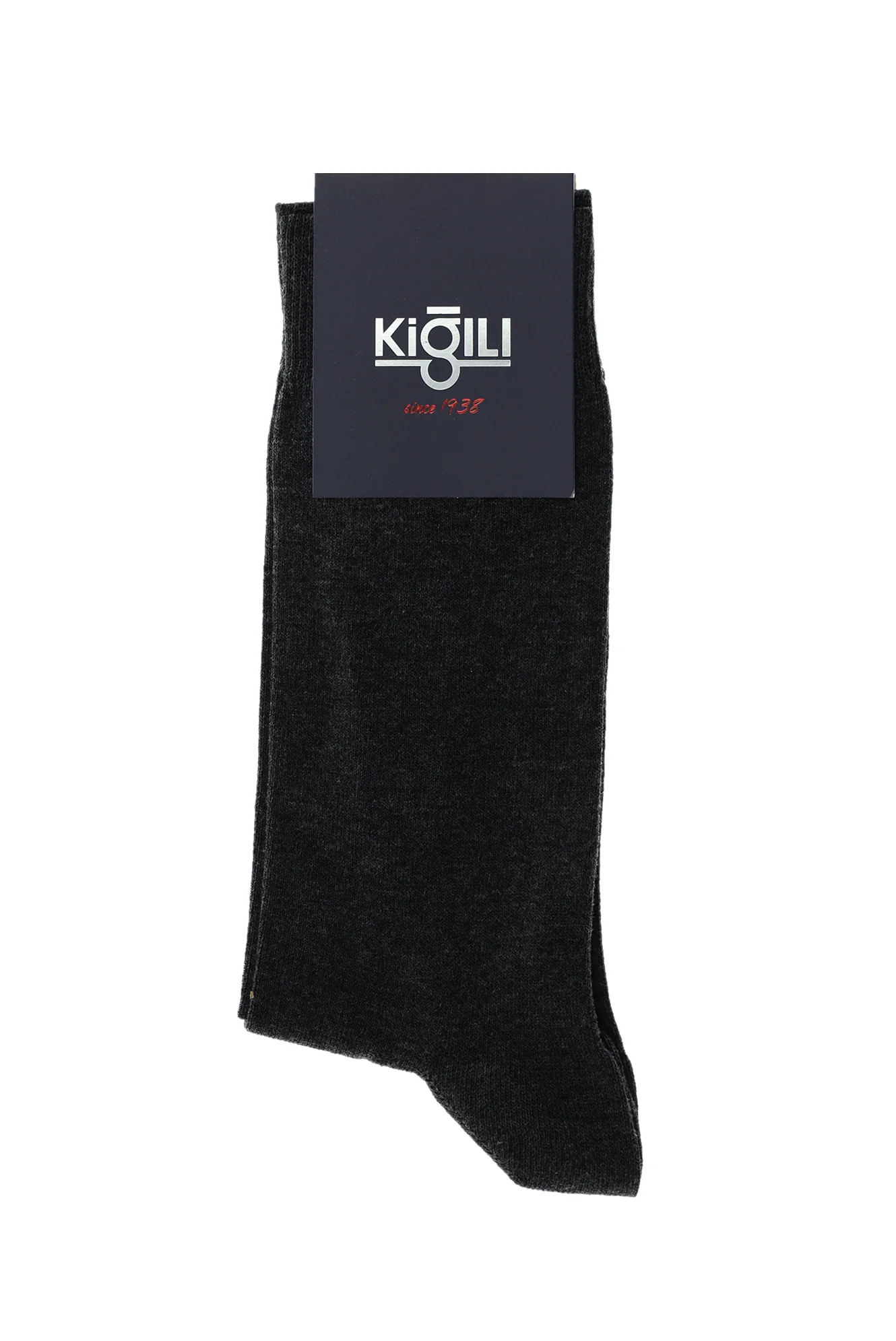 Koyu Antrasit Tekli Düz Çorap