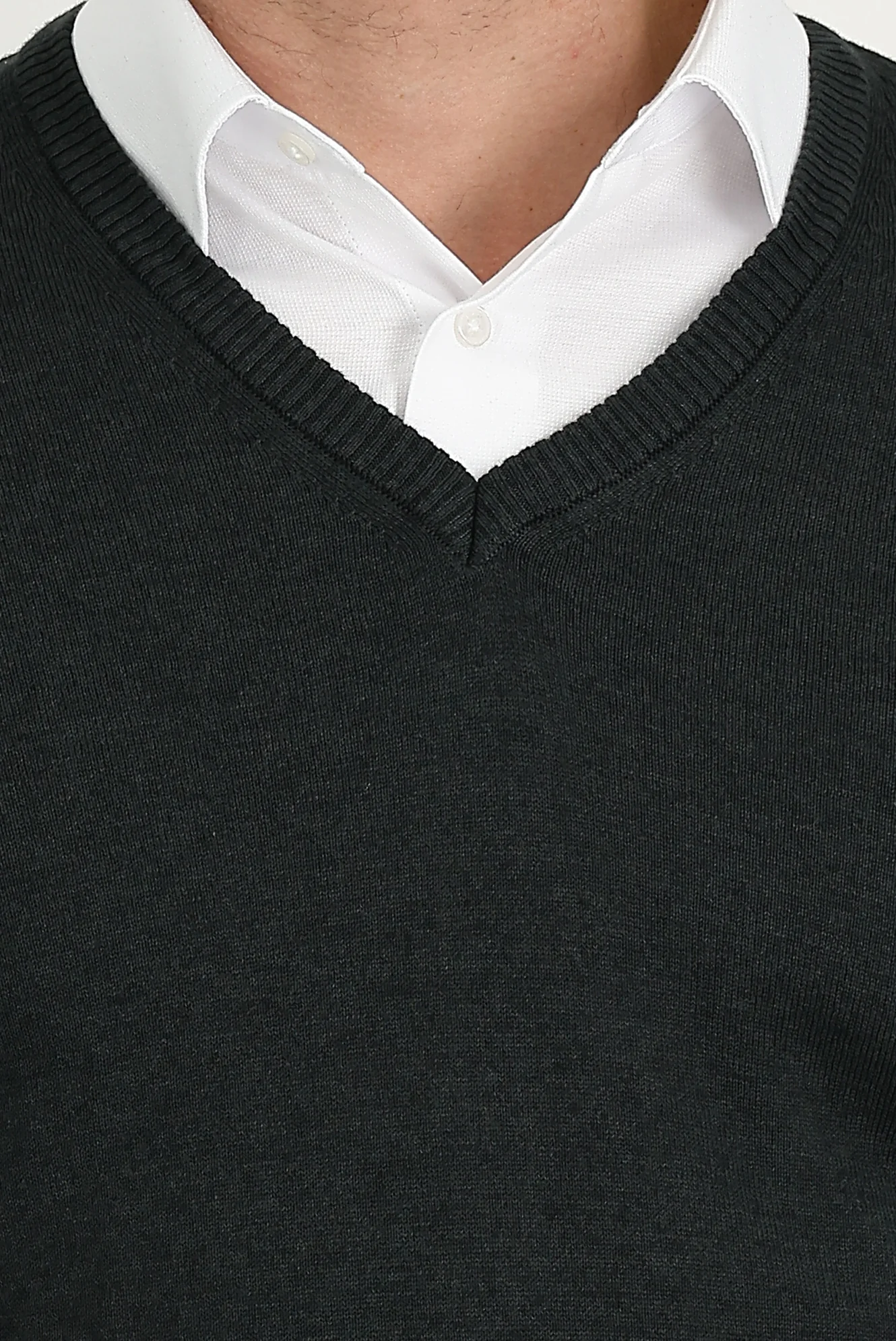Koyu Antrasit V Yaka Regular Fit Triko Kazak - Image 3