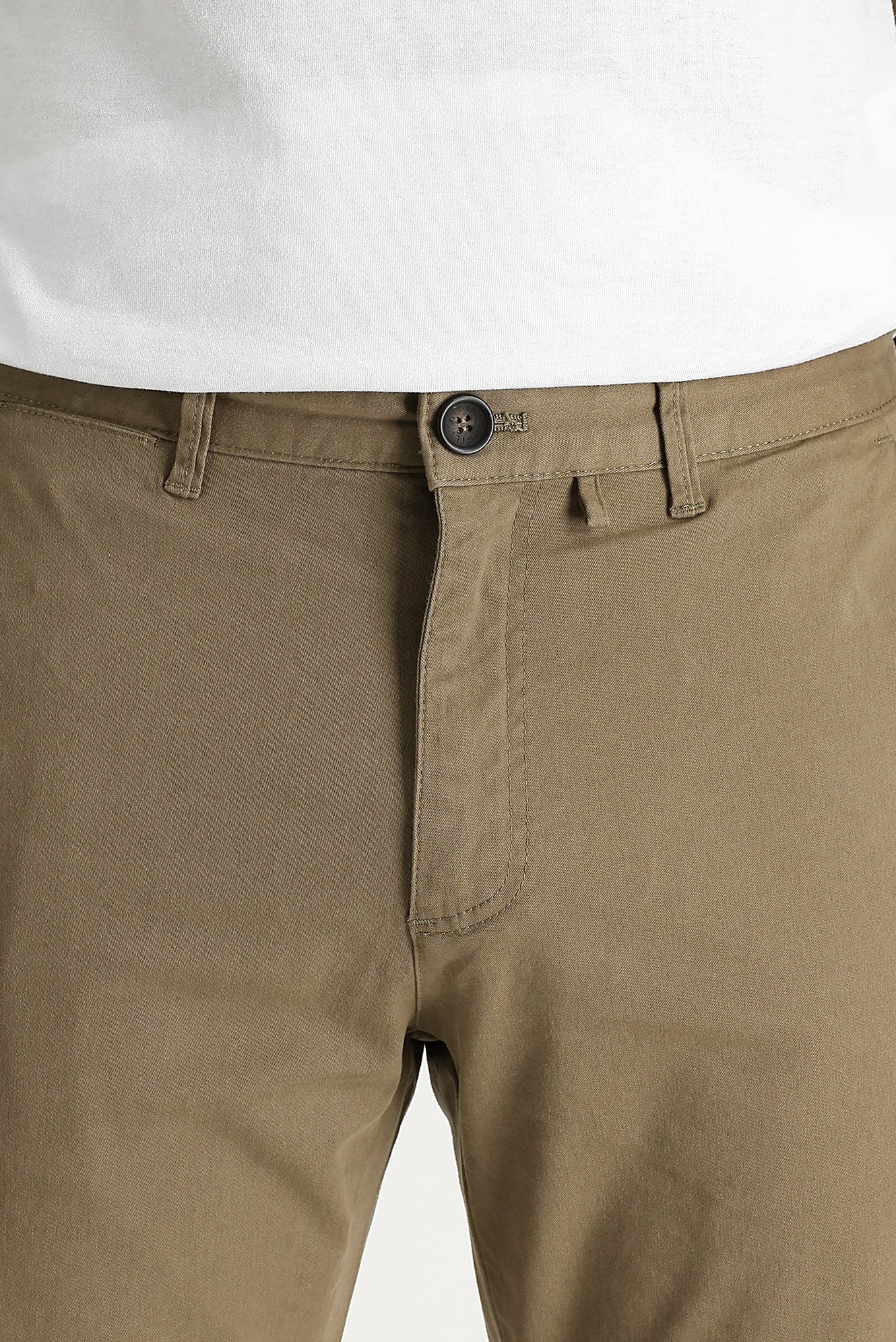 Koyu Bej Regular Fit Standart Kesim Likralı Kanvas / Chino Pantolon - Image 2
