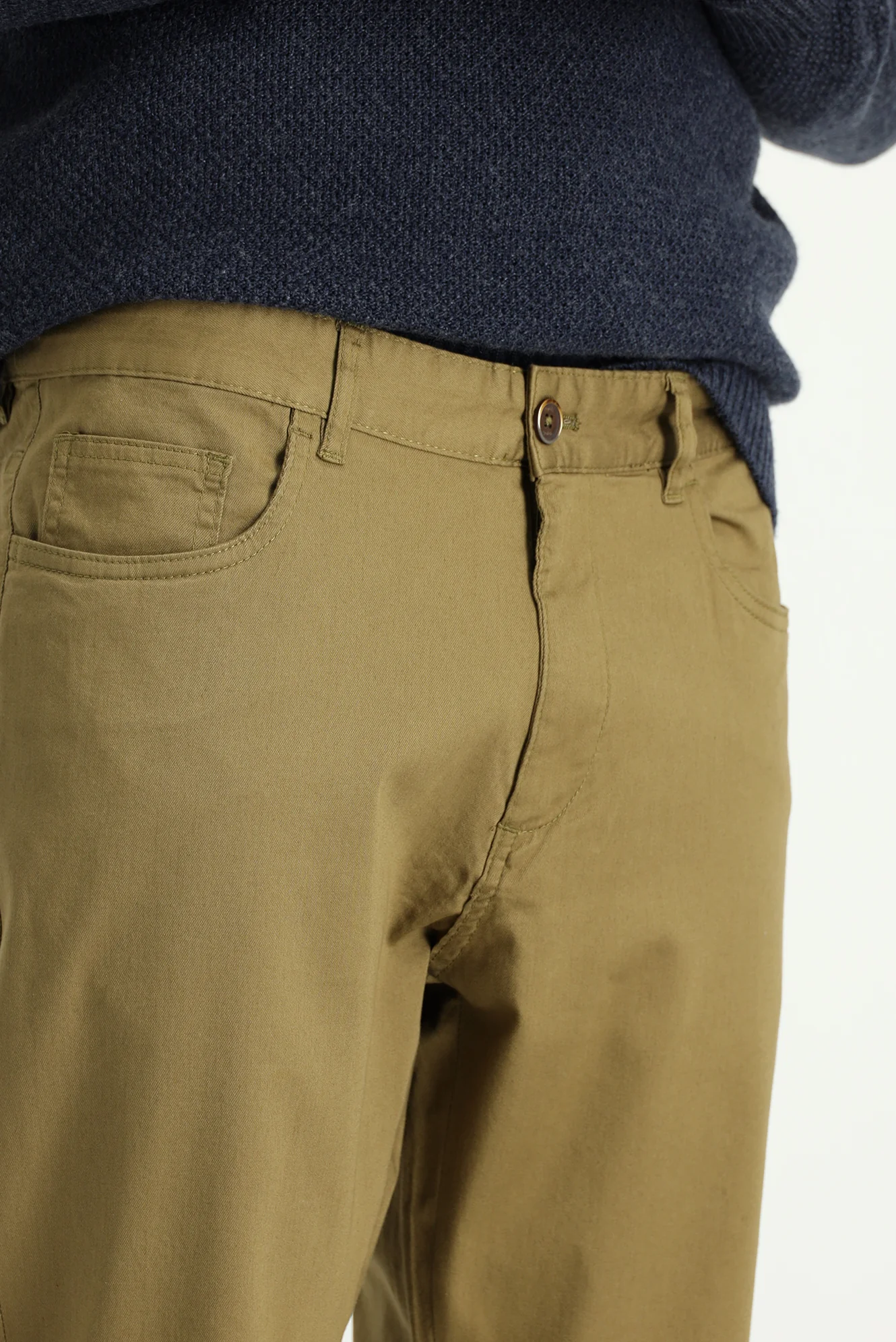 Koyu Bej Regular Fit Standart Kesim Likralı Kanvas / Chino Pantolon - Image 4