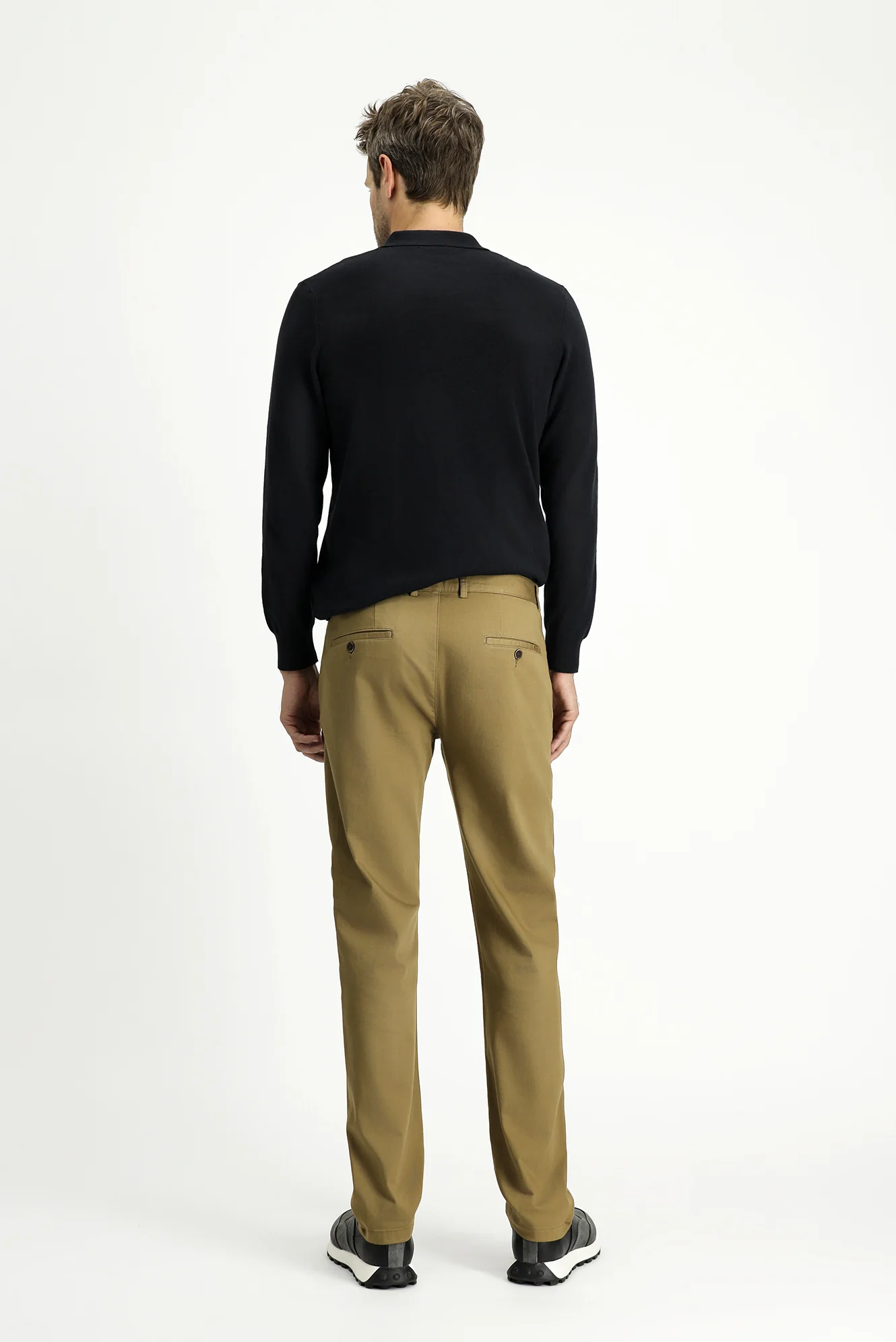 Koyu Bej Regular Fit Standart Kesim Likralı Kanvas / Chino Pantolon - Image 4