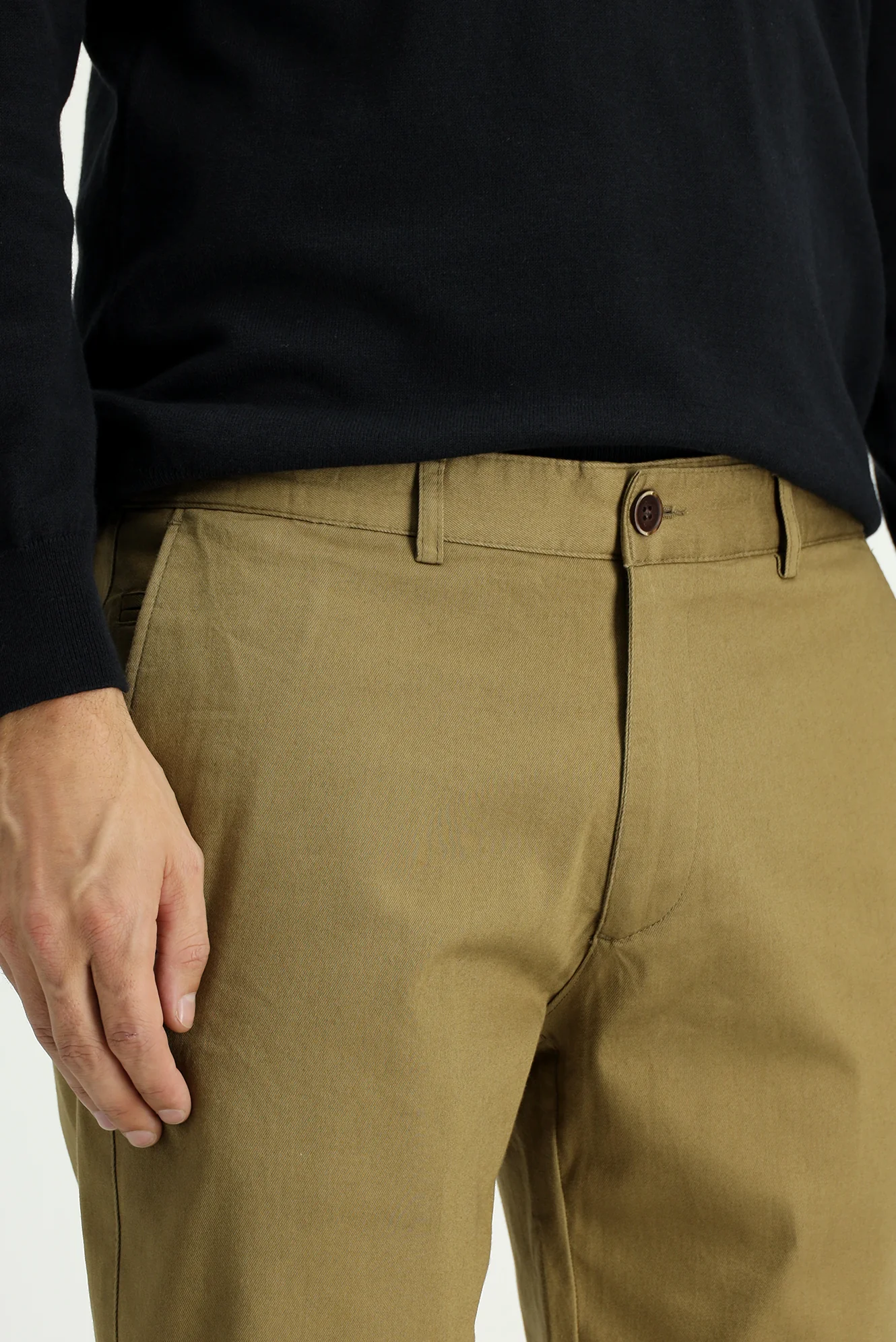 Koyu Bej Regular Fit Standart Kesim Likralı Kanvas / Chino Pantolon - Image 5