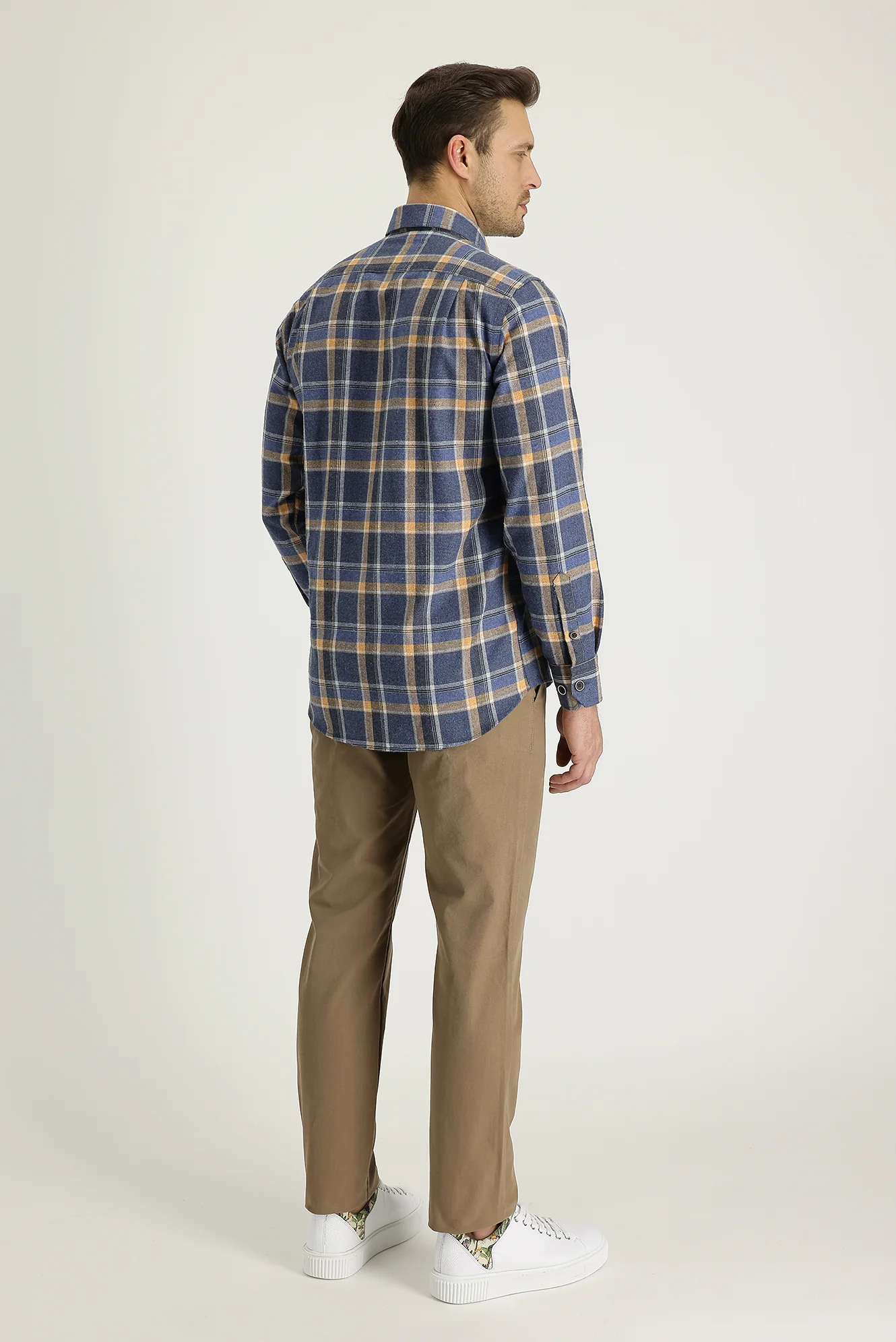 Koyu Bej Regular Fit Standart Kesim Pamuk Kanvas / Chino Pantolon - Image 3