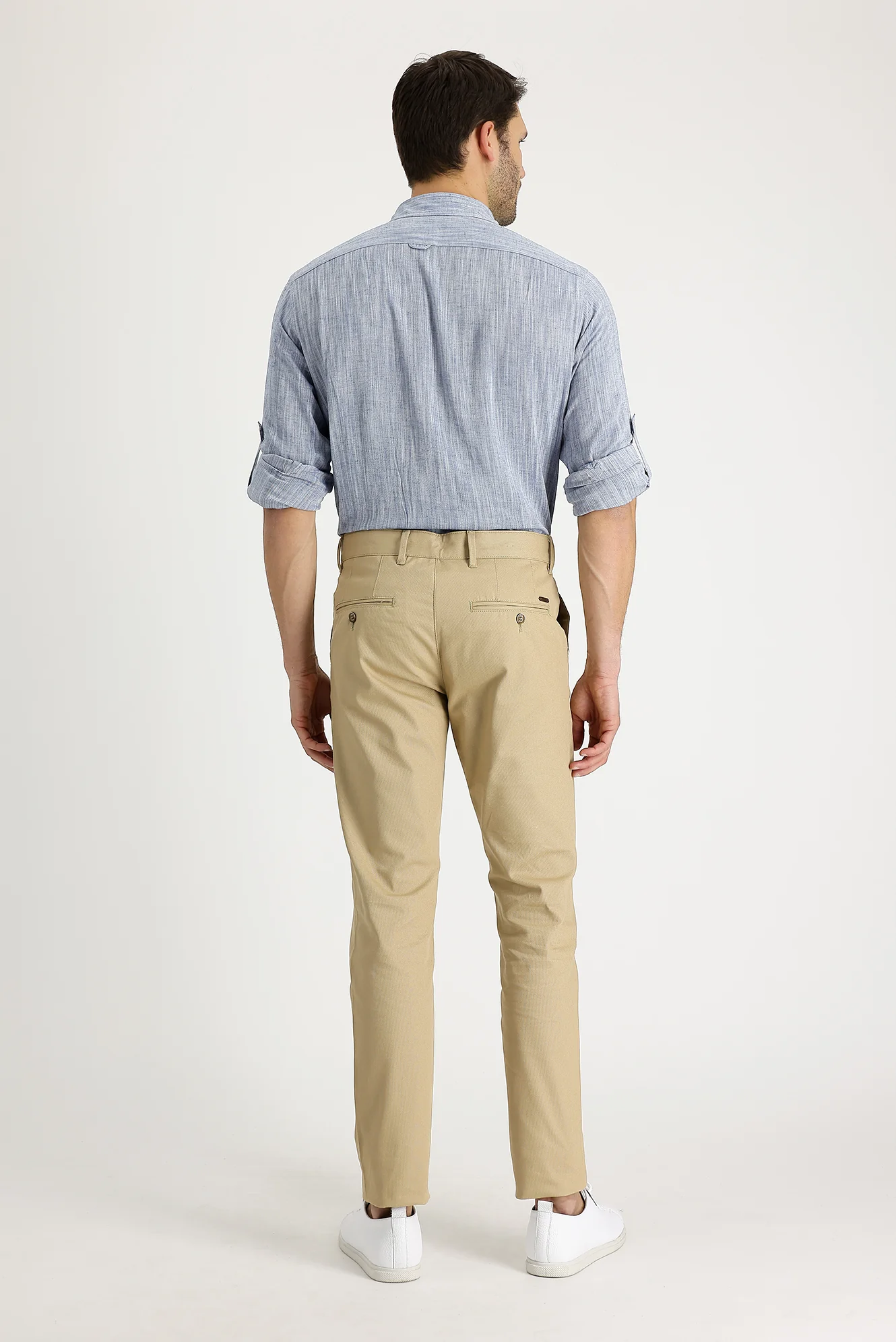 Koyu Bej Relaxed Fit Rahat Kesim Likralı Kanvas / Chino Pantolon - Image 2