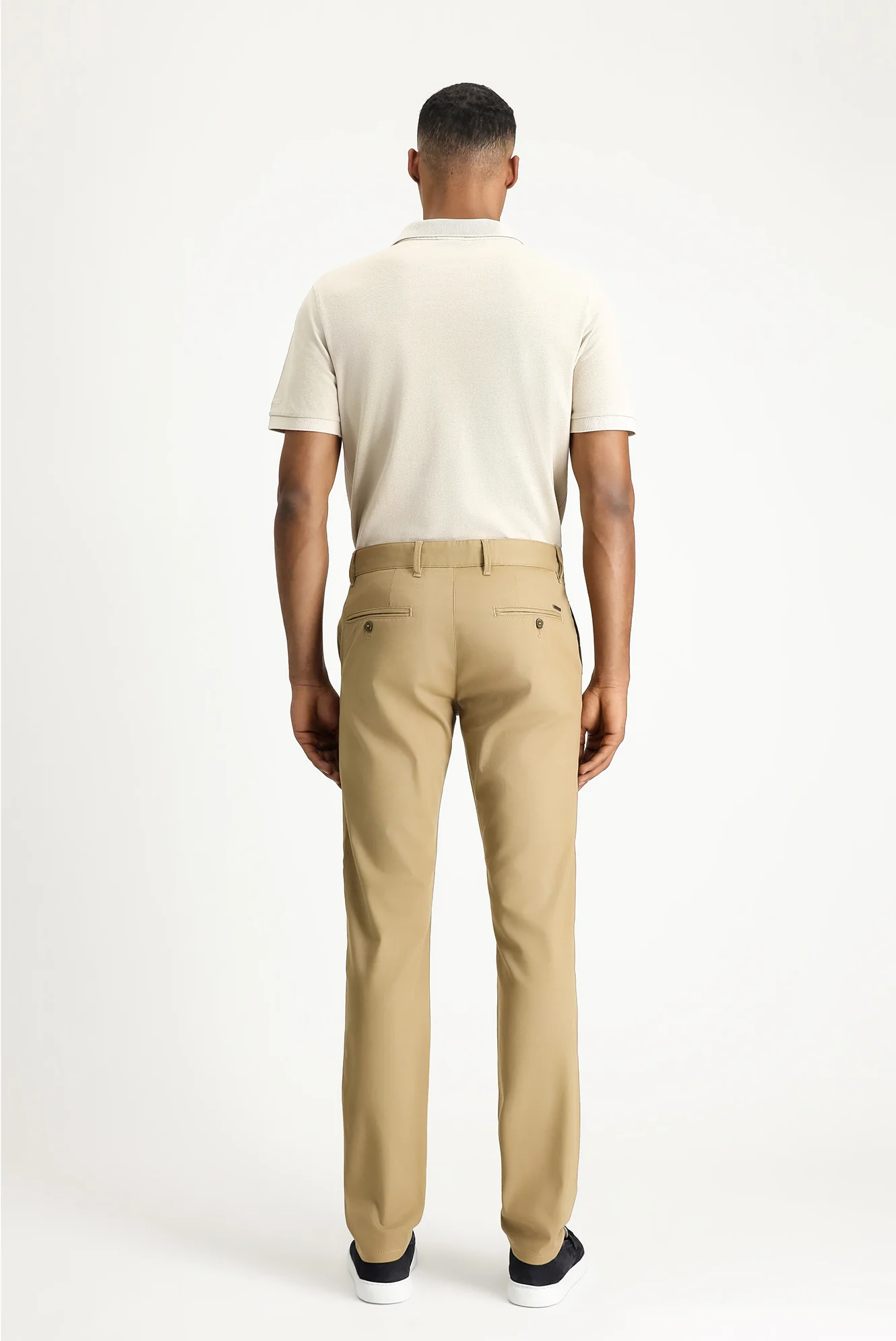 Koyu Bej Slim Fit Dar Kesim Desenli Likralı Kanvas / Chino Pantolon - Image 3