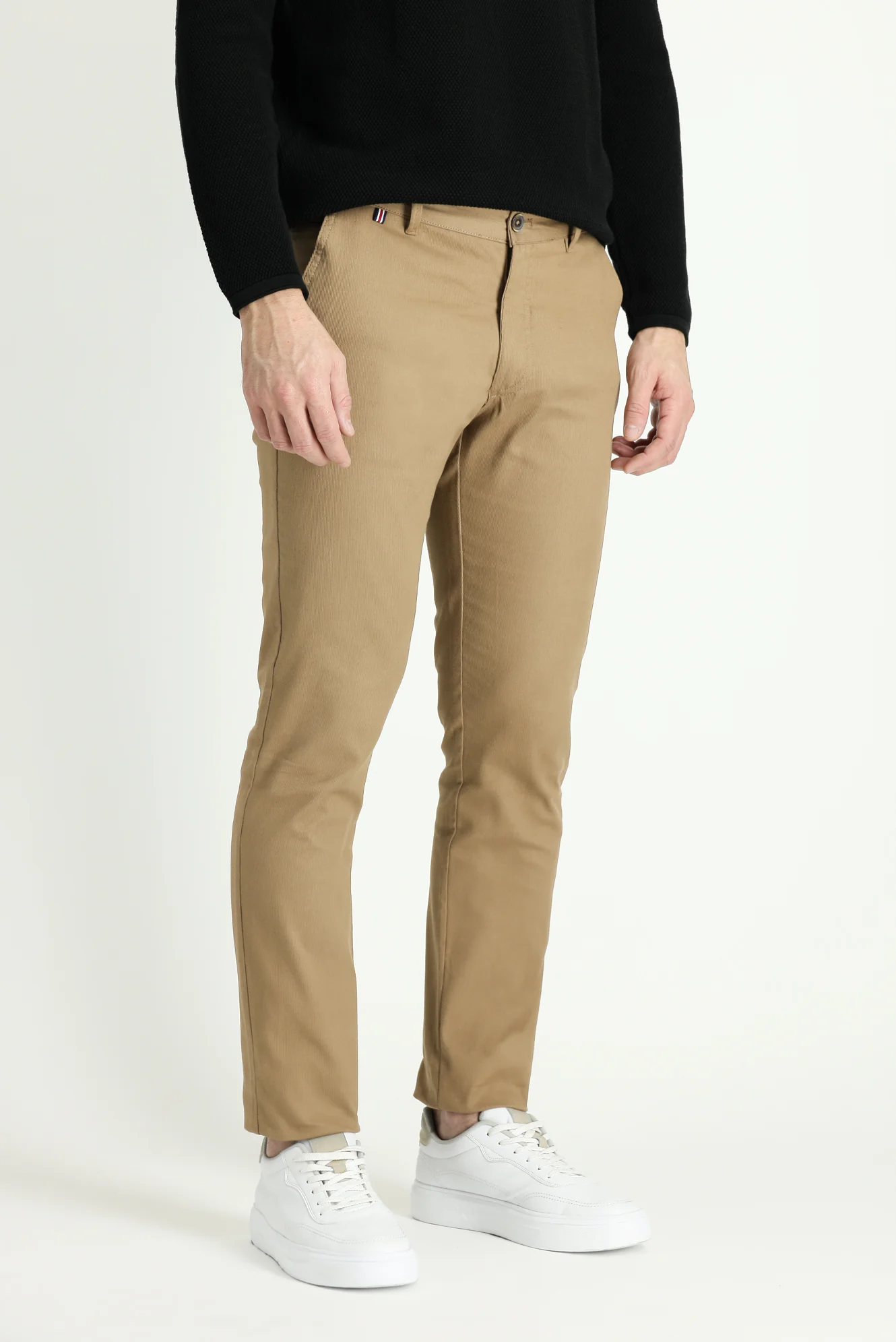 Koyu Bej Slim Fit Dar Kesim Likralı Kanvas / Chino Pantolon - Image 5
