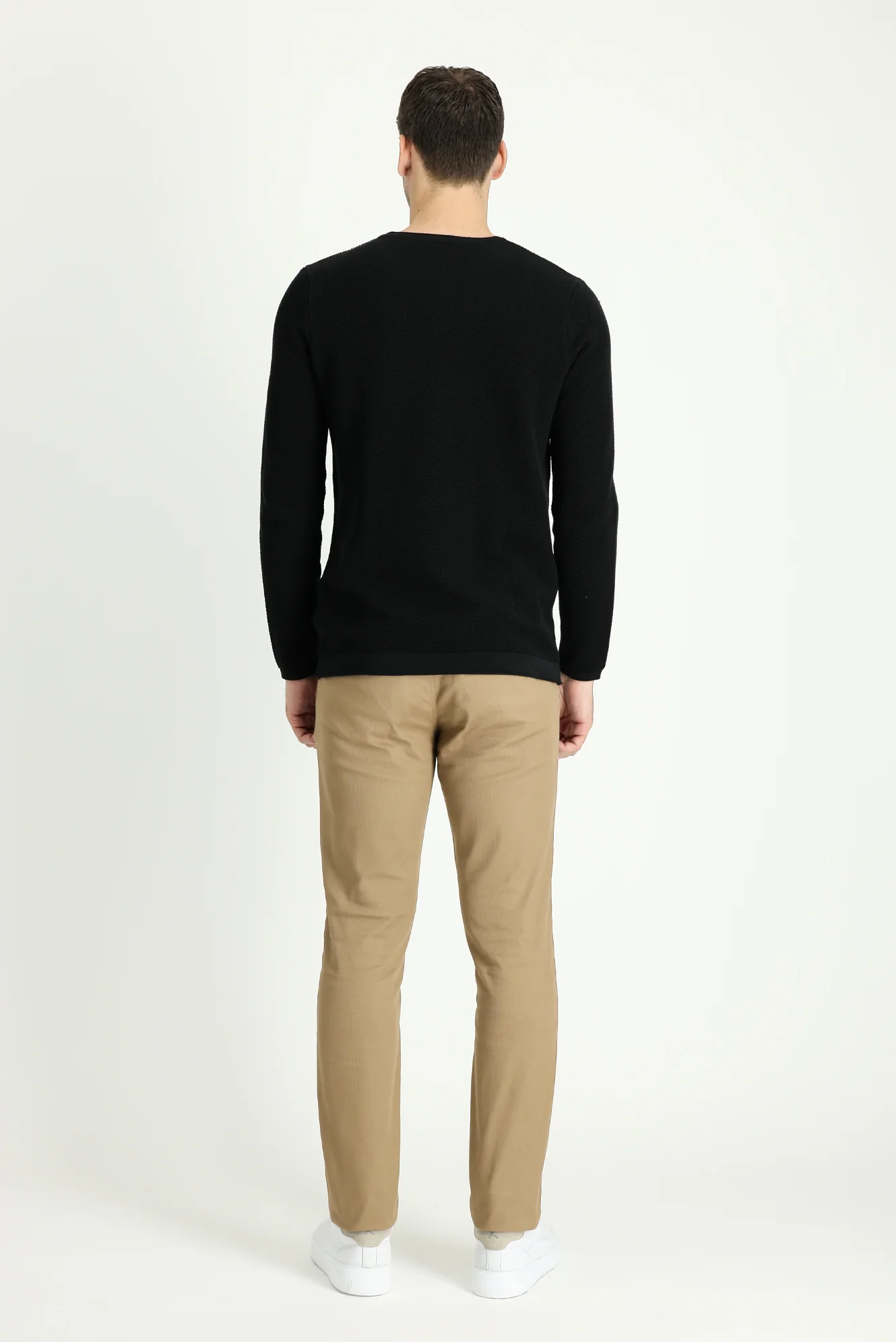 Koyu Bej Slim Fit Dar Kesim Likralı Kanvas / Chino Pantolon - Image 7