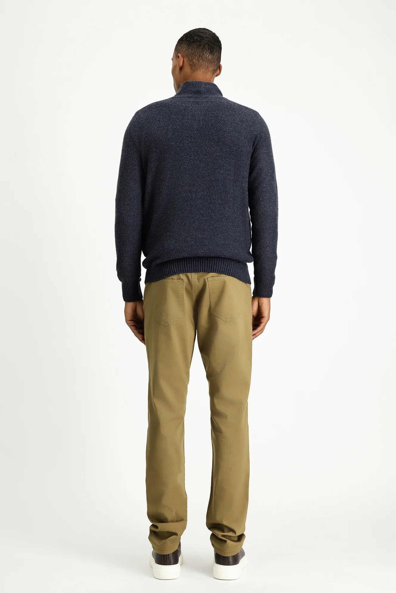 Koyu Bej Slim Fit Dar Kesim Likralı Kanvas / Chino Pantolon - Image 5