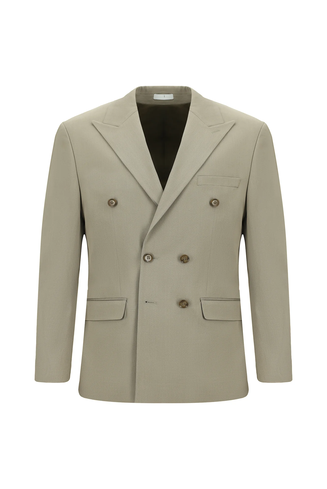 Koyu Bej 7 Drop Slim Fit Dar Kesim Pamuklu Lyocell Kruvaze Takım Elbise - Image 2