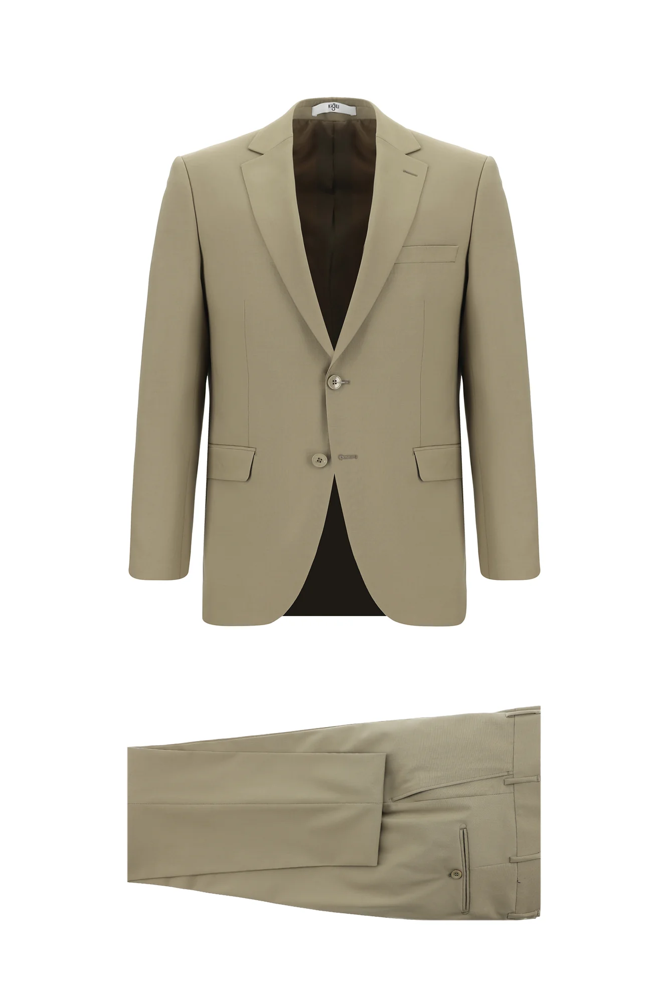 Koyu Bej 7 Drop Slim Fit Dar Kesim Yünlü Takım Elbise