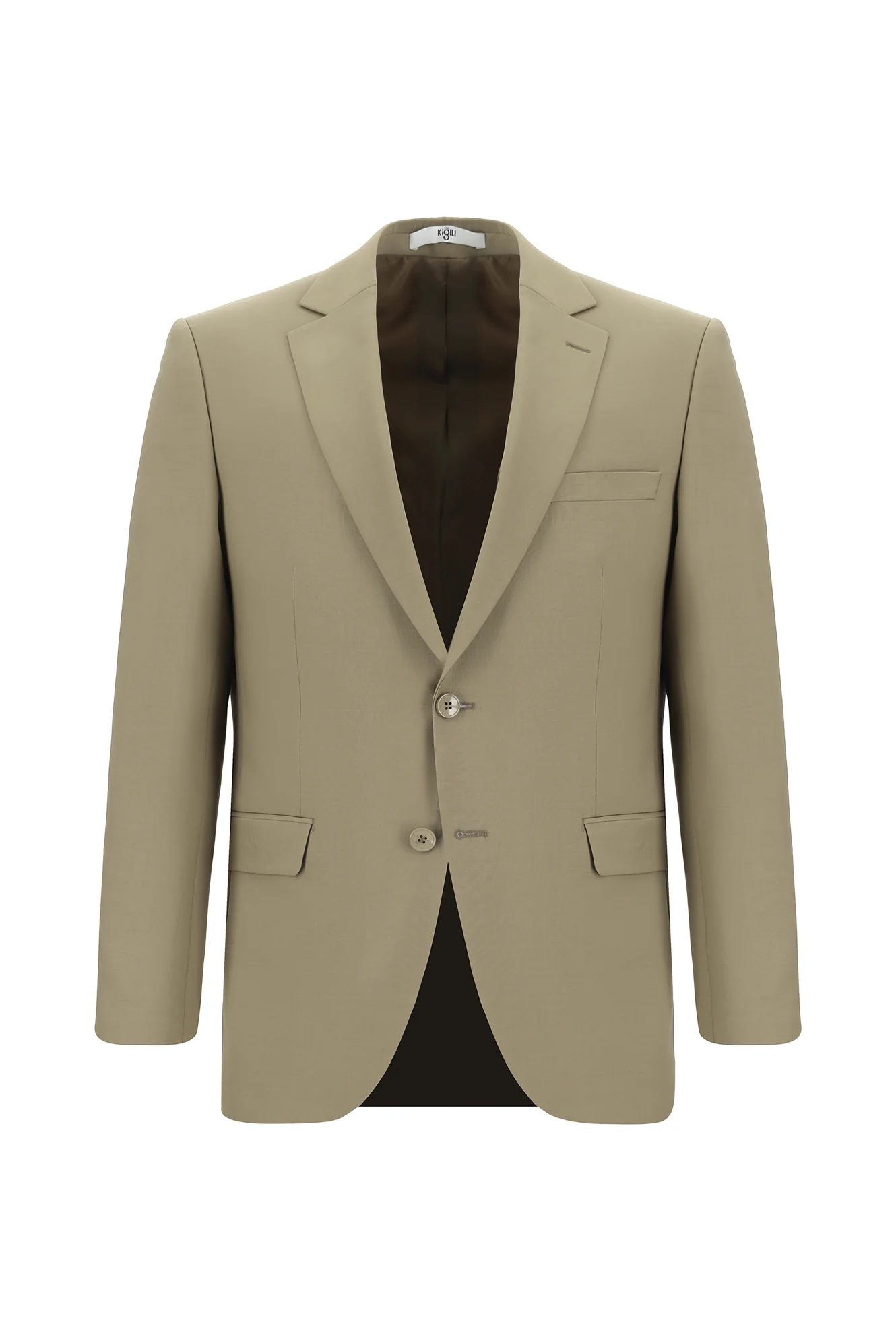 Koyu Bej 7 Drop Slim Fit Dar Kesim Yünlü Takım Elbise - Image 2