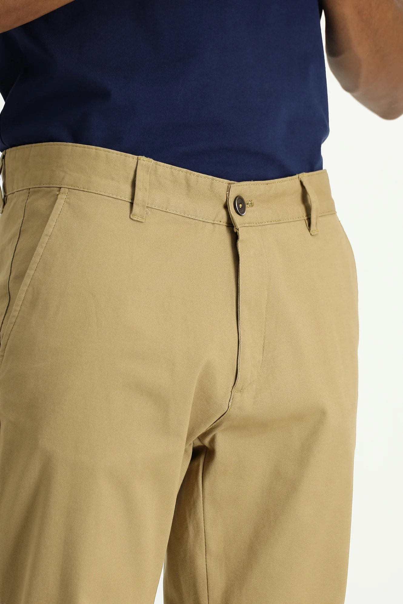 Koyu Bej Super Slim Fit Eksra Dar Kesim Likralı Kanvas / Chino Pantolon - Image 3