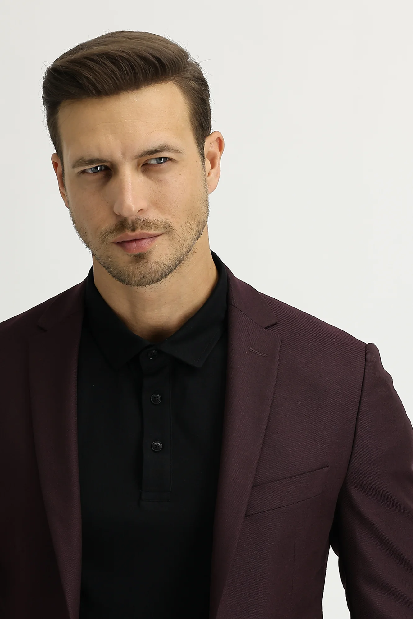 Koyu Bordo 7 Drop Super Slim Fit Eksra Dar Kesim Spor Ceket - Image 2
