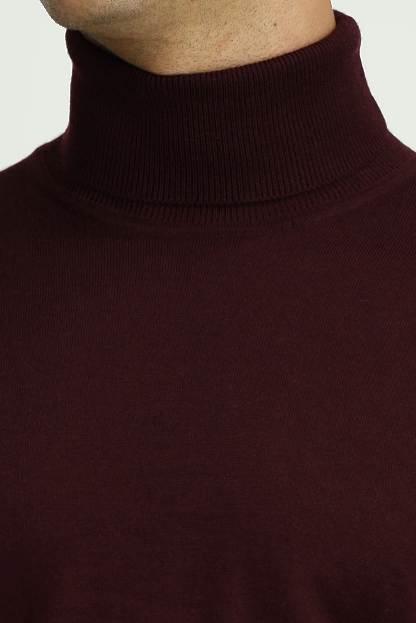 Koyu Bordo Balıkçı Yaka Regular Fit Yünlü Triko Kazak - Image 6