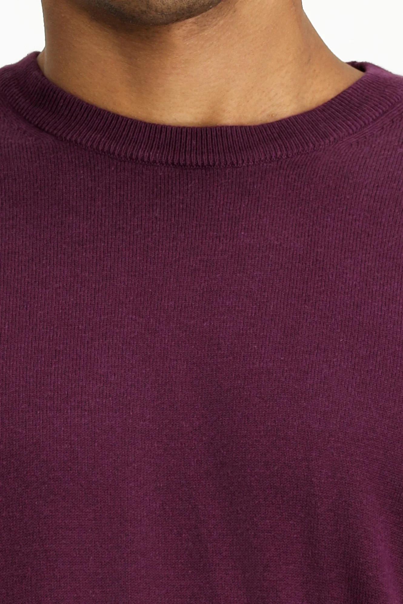 Koyu Bordo Bisiklet Yaka Regular Fit Pamuklu Triko Kazak - Image 6