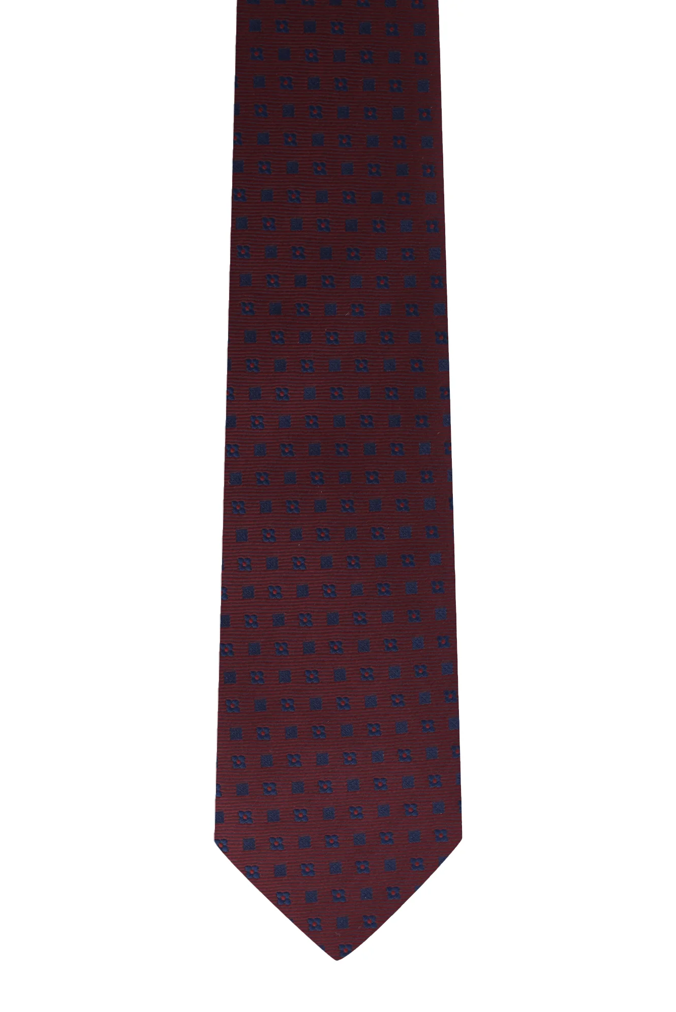 Koyu Bordo Çiçek Desenli Kravat - Image 2