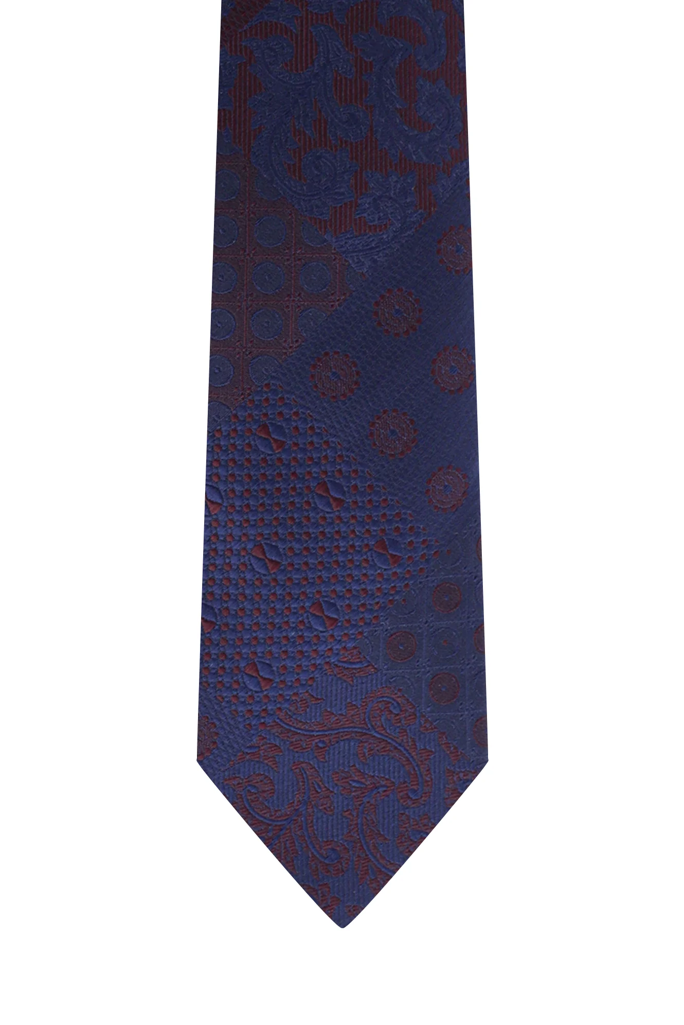 Koyu Bordo Desenli Kravat - Image 2