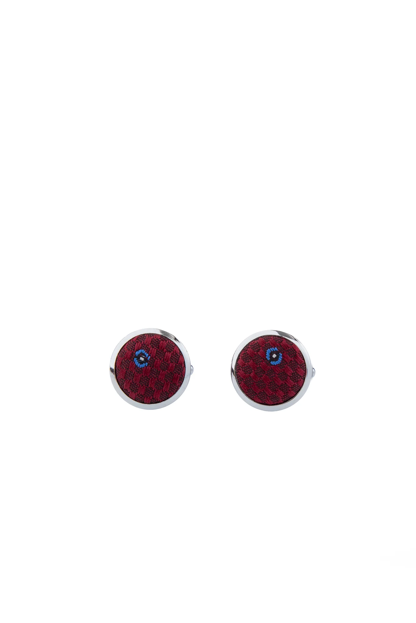 Koyu Bordo 3'lü Desenli Kravat & Mendil & Kol Düğmesi Hediye Kutulu Set - Image 4