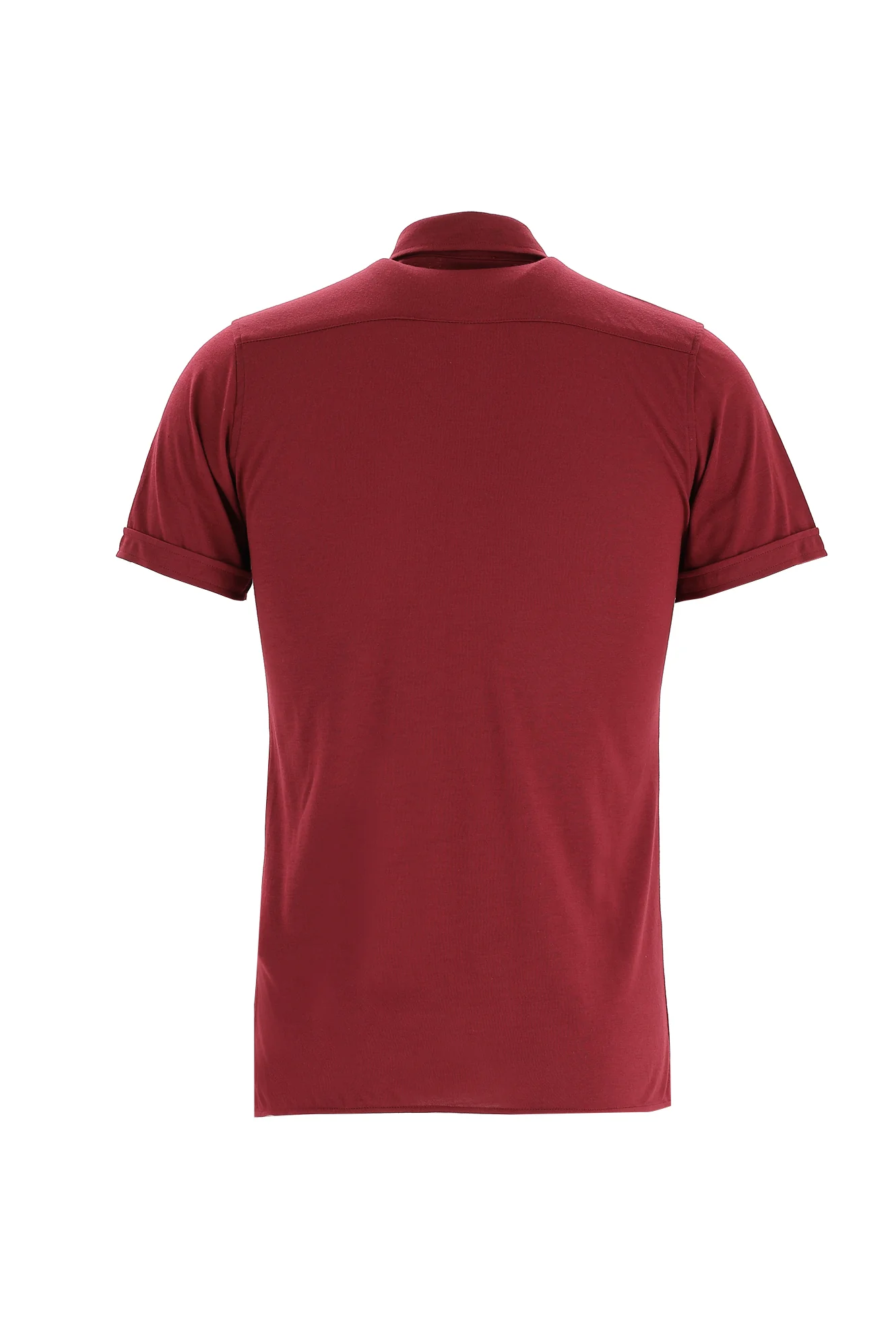 Koyu Bordo Polo Yaka Gömlek Tişört - Image 3