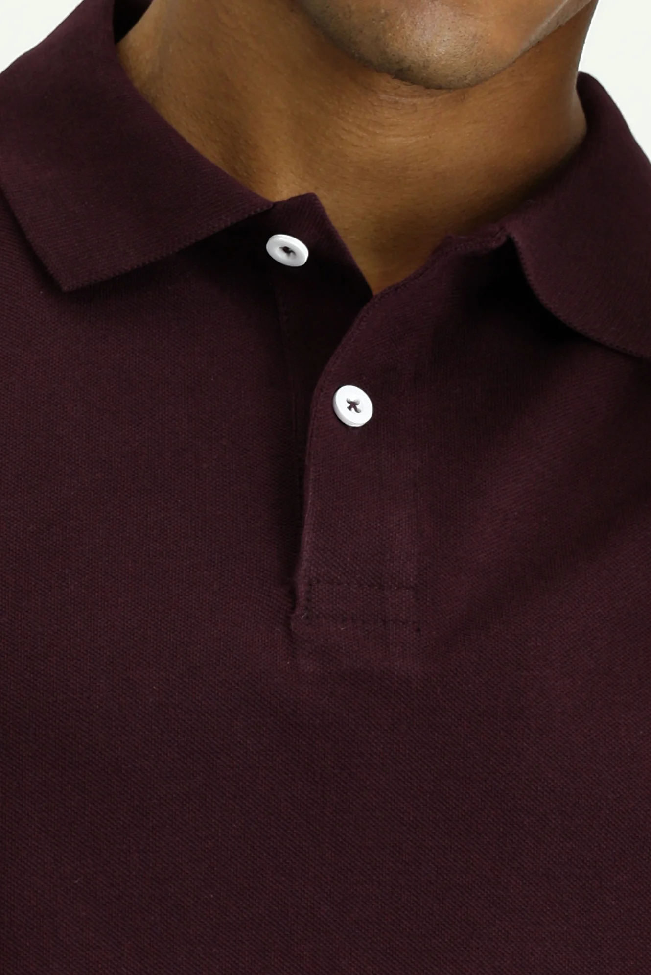 Koyu Bordo Polo Yaka Regular Fit Nakışlı Pamuk Tişört - Image 5