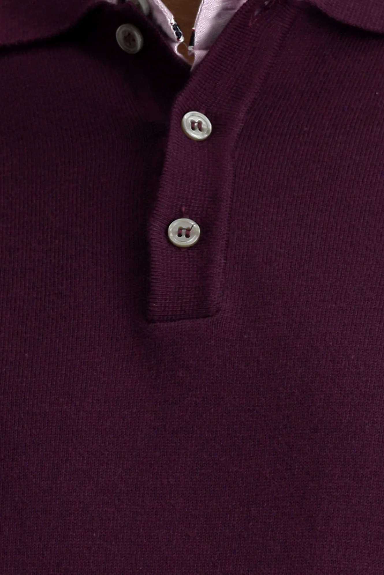 Koyu Bordo Polo Yaka Regular Fit Pamuklu Kaşmirli Triko Kazak - Image 5