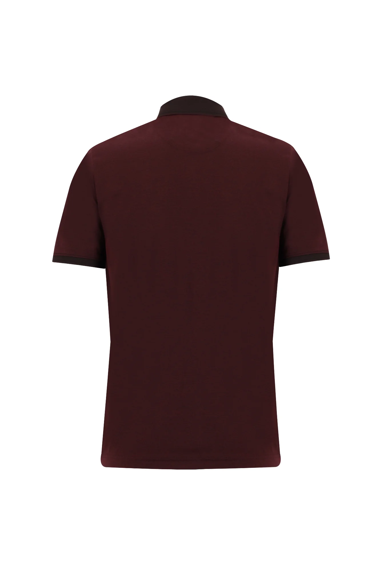 Koyu Bordo Polo Yaka Regular Fit Tişört - Image 2