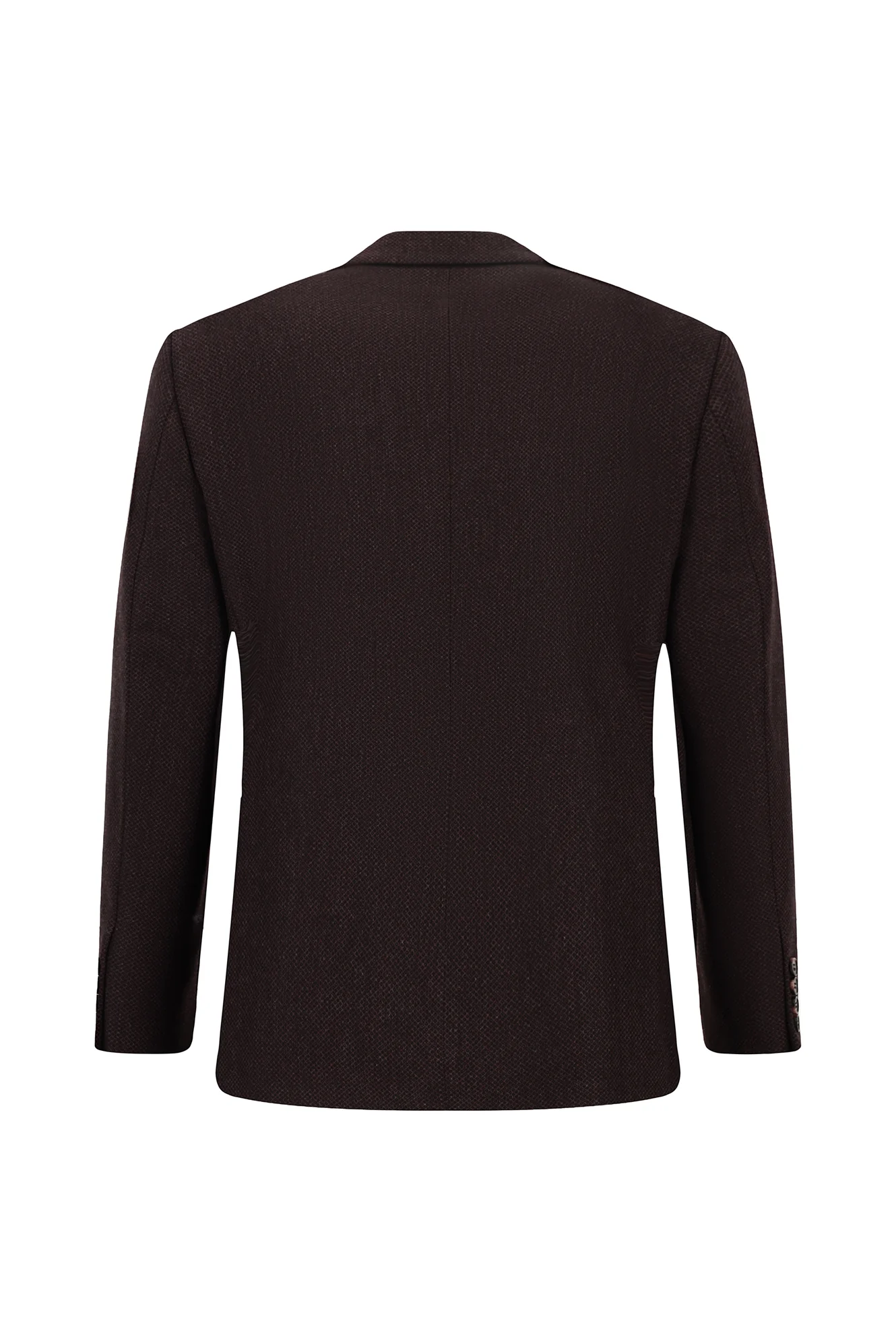 Koyu Bordo 4 Drop Relaxed Fit Rahat Kesim Desenli Yünlü Ceket - Image 2