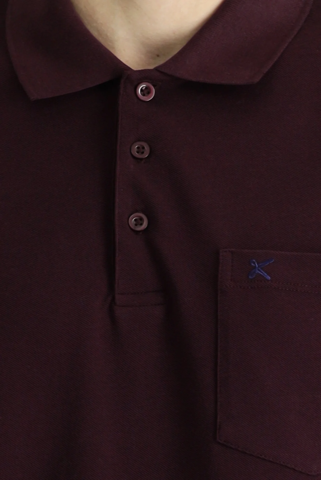 Koyu Bordo Regular Fit Nakışlı Pamuk Polo Yaka Tişört - Image 5