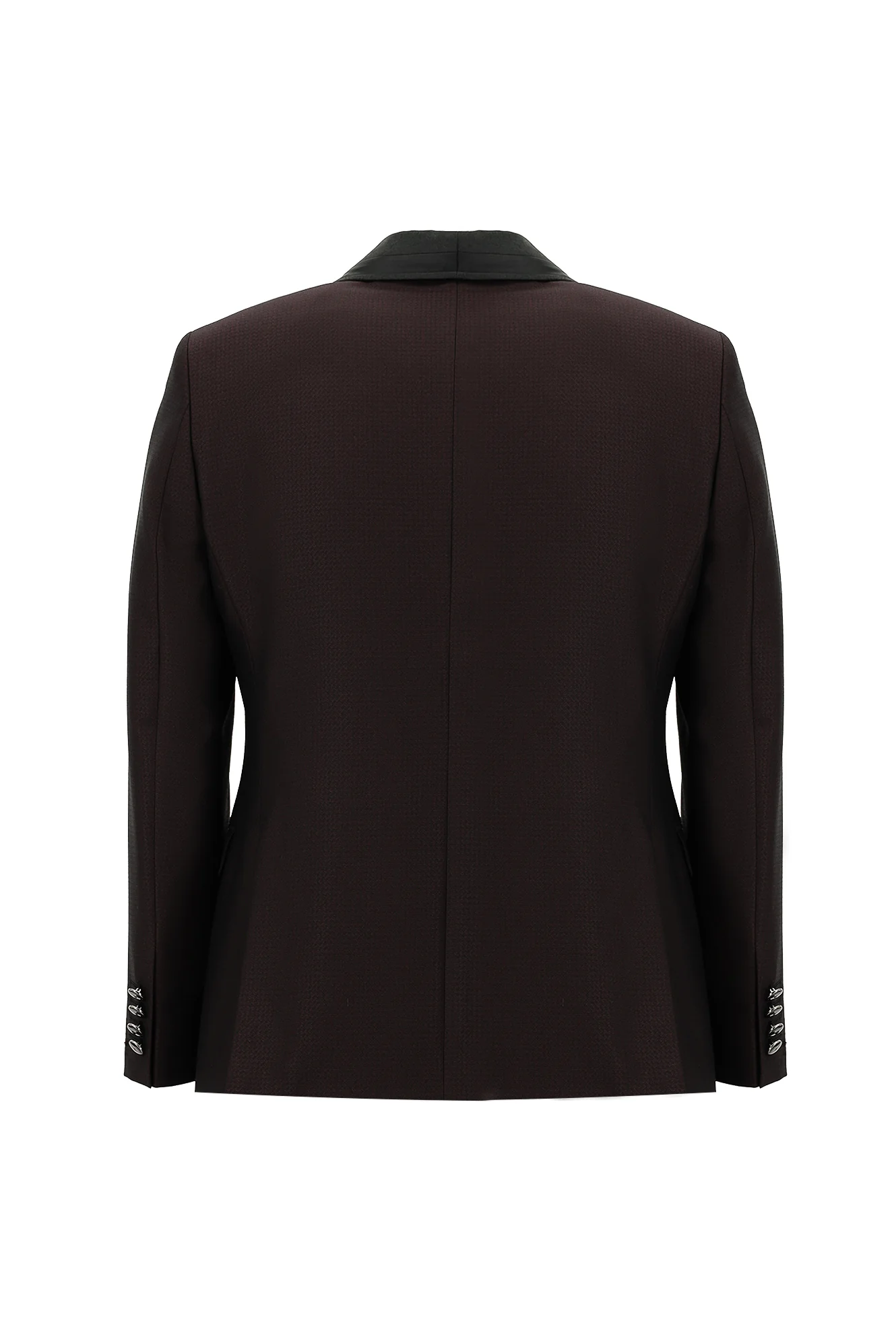 Koyu Bordo 7 Drop Slim Fit Dar Kesim Şal Yaka Yelekli Smokin & Damatlık - Image 3