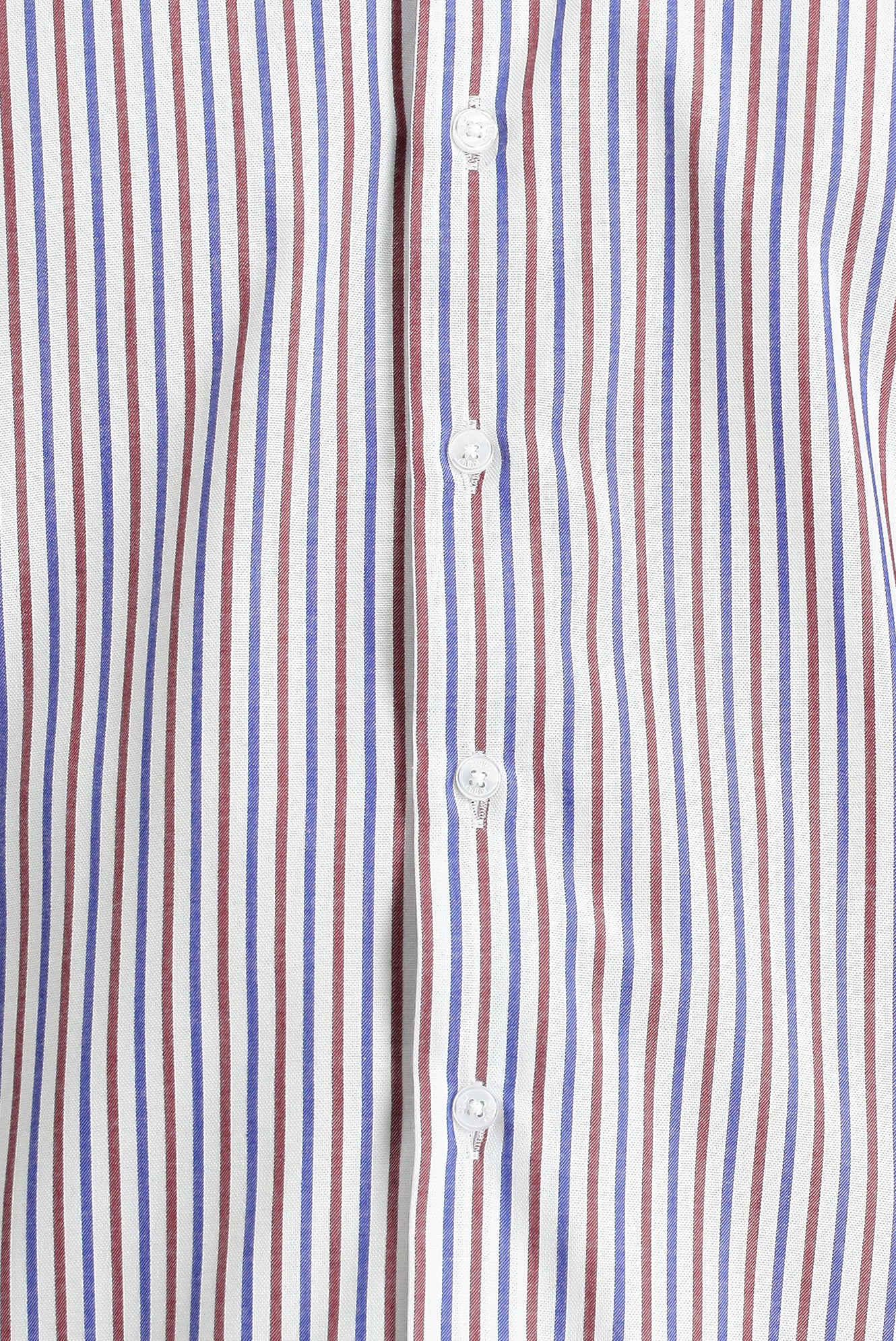 Koyu Bordo Uzun Kol Slim Fit Dar Kesim Çizgili Gömlek - Image 3