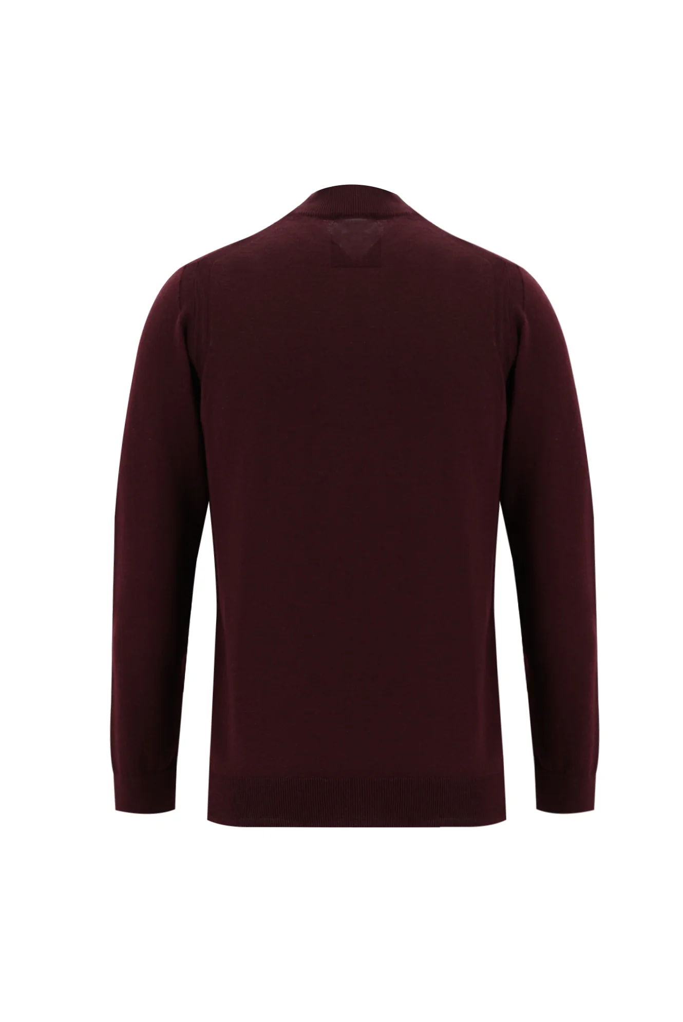 Koyu Bordo Yarım Balıkçı Yaka Regular Fit Triko Kazak - Image 2