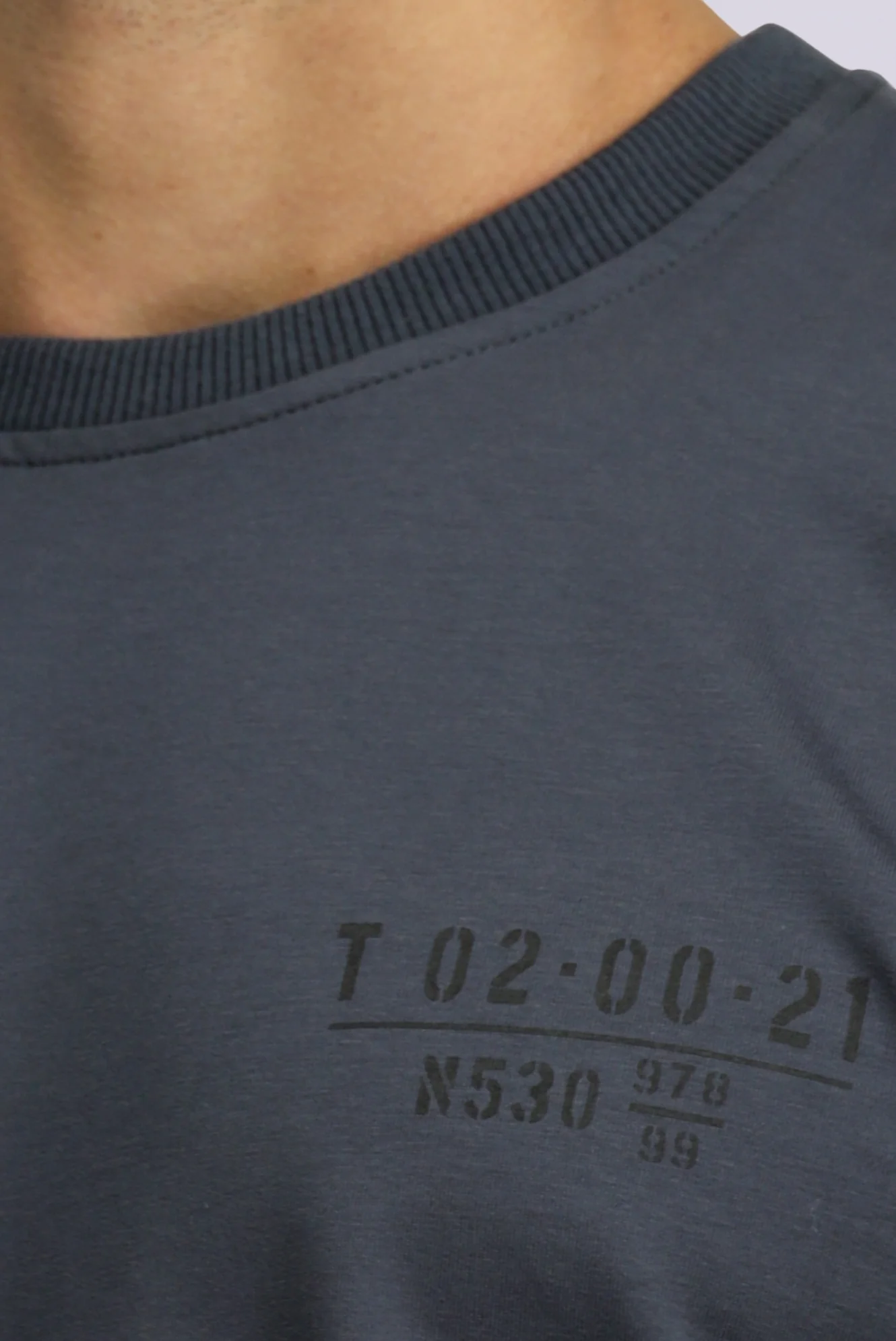 Koyu Füme Bisiklet Yaka Regular Fit Baskılı Pamuklu Sweatshirt - Image 5