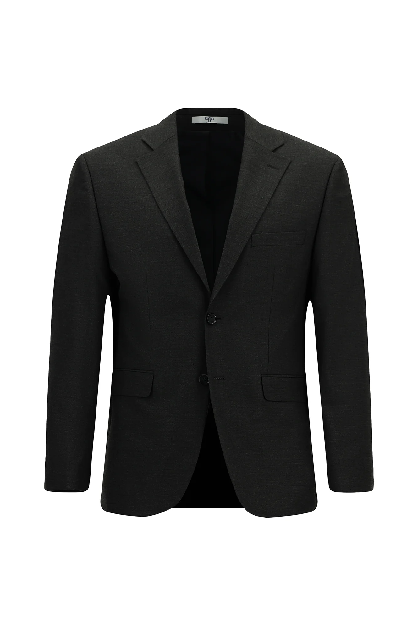Koyu Füme 7 Drop Slim Fit Dar Kesim Mono Yaka Takım Elbise - Image 2