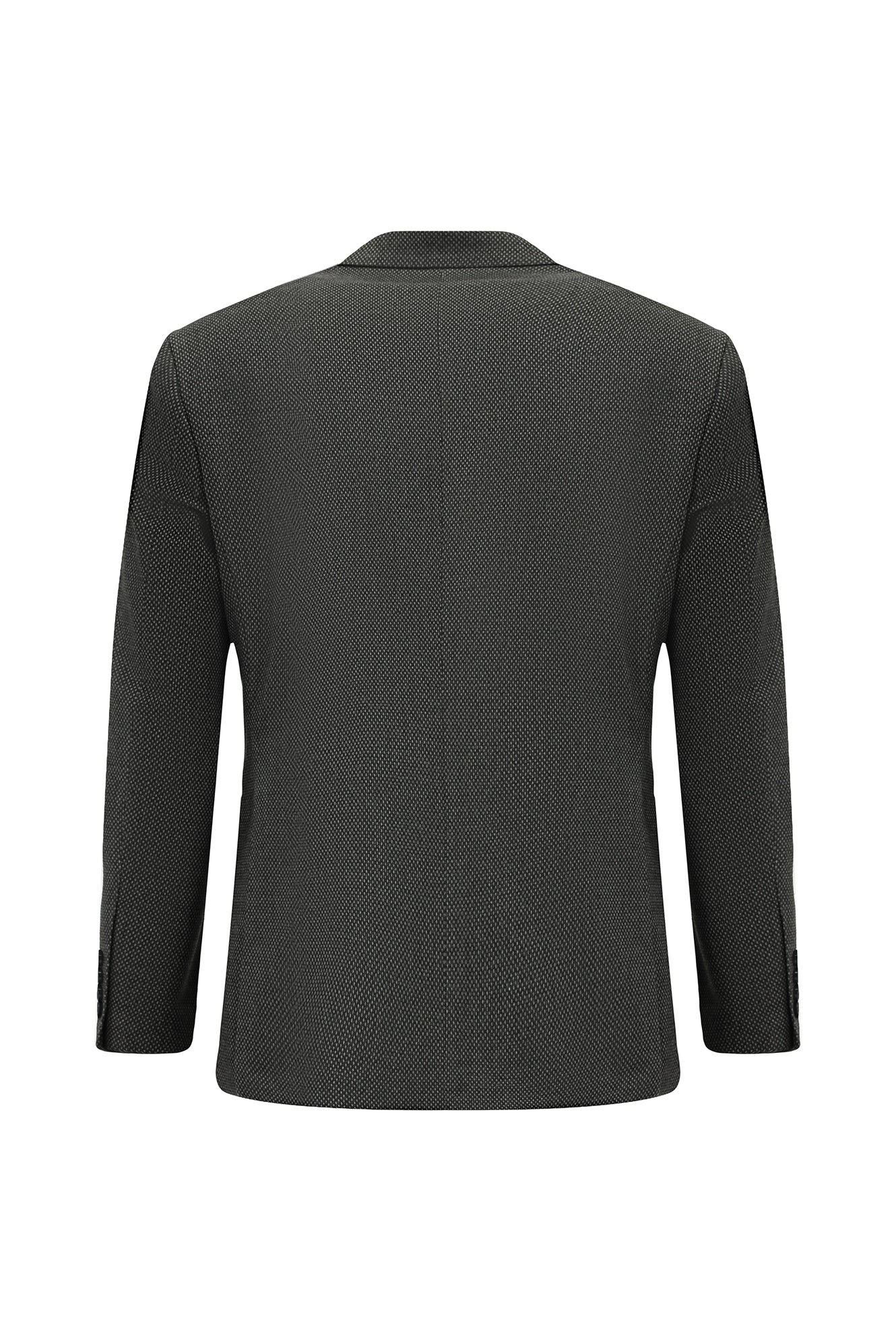 Koyu Füme 6 Drop Regular Fit Standart Kesim Desenli Likralı Kruvaze Ceket - Image 2