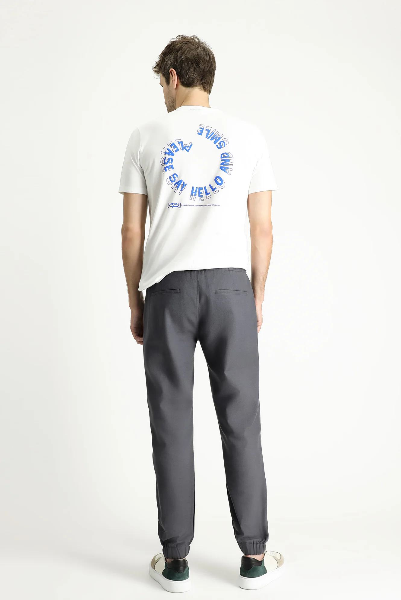 Koyu Füme Regular Fit Standart Kesim Beli Lastikli İpli Pamuk Jogger Pantolon - Image 4