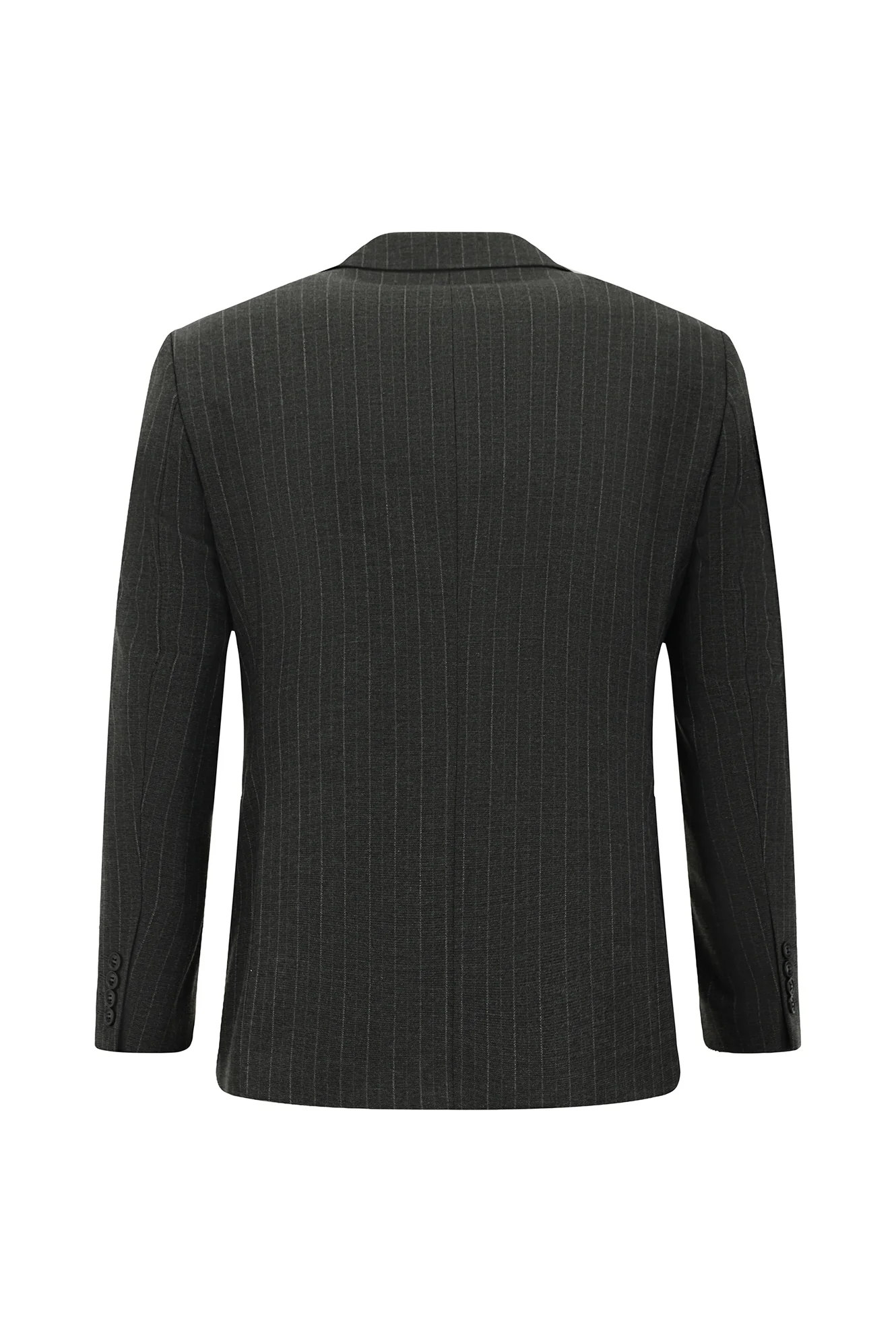 Koyu Füme 7 Drop Slim Fit Dar Kesim Çizgili Kruvaze Takım Elbise - Image 3