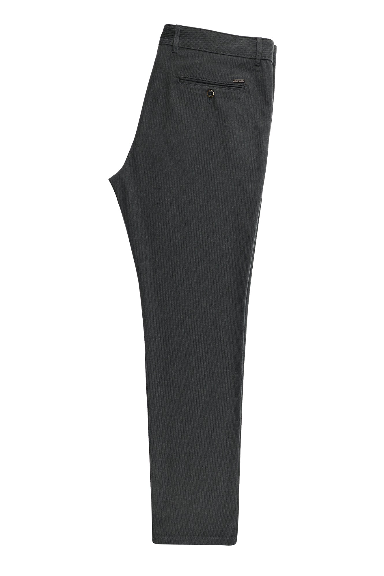 Koyu Füme Regular Fit Standart Kesim Desenli Likralı Kanvas / Chino Pantolon - Image 3
