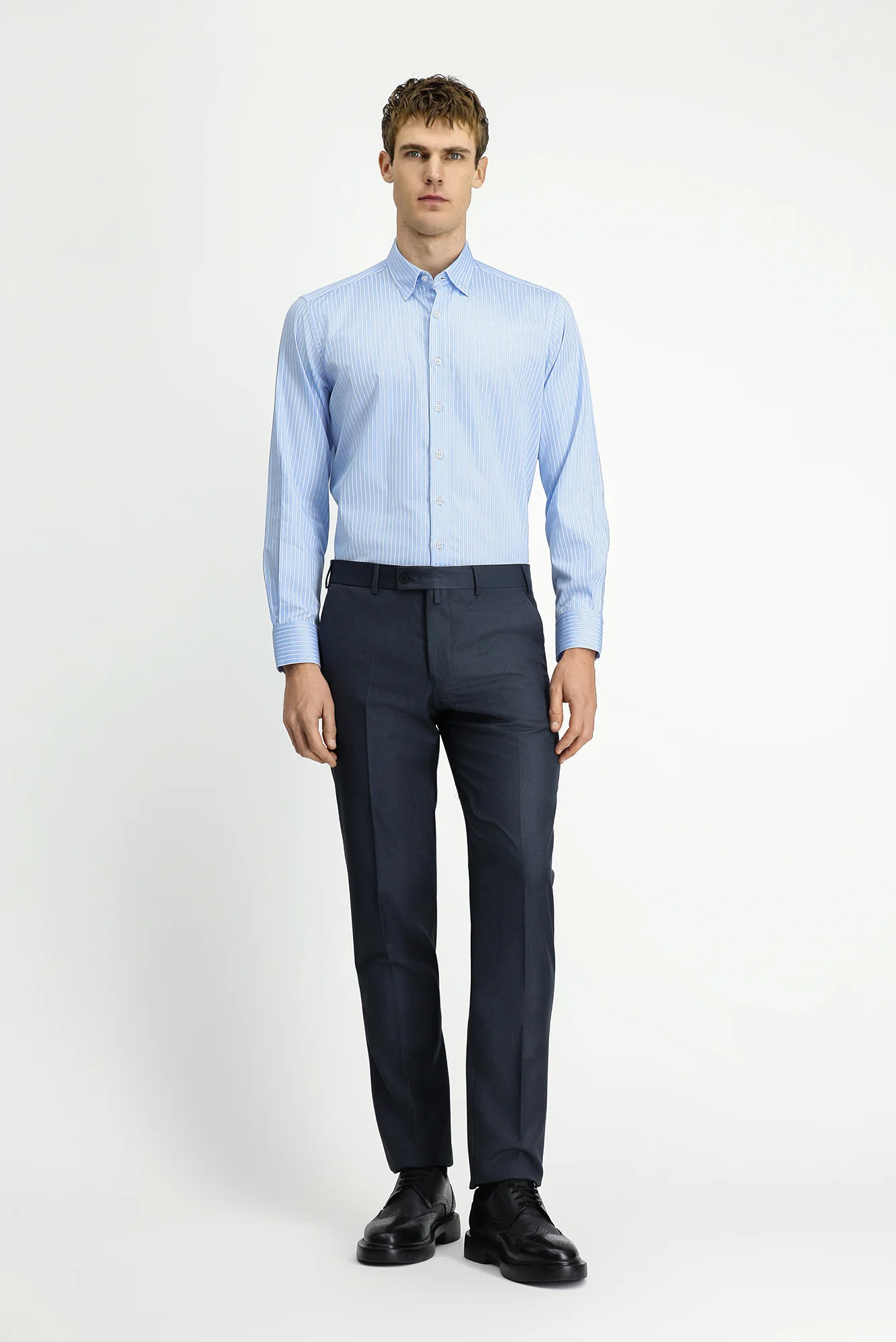Koyu Füme 4 Drop Relaxed Fit Rahat Kesim Klasik Kumaş Pantolon