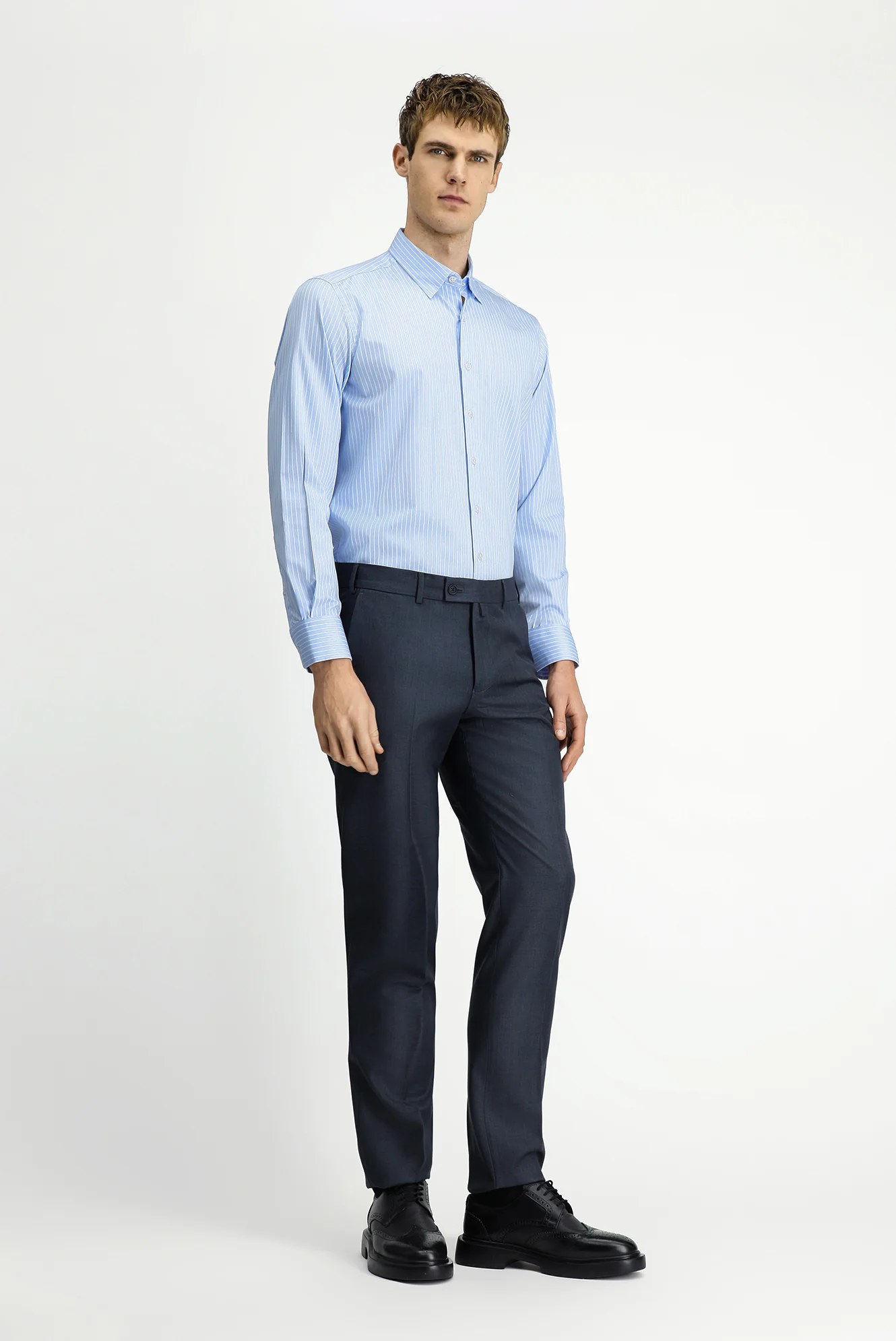 Koyu Füme 6 Drop Regular Fit Standart Kesim Klasik Kumaş Pantolon - Image 2