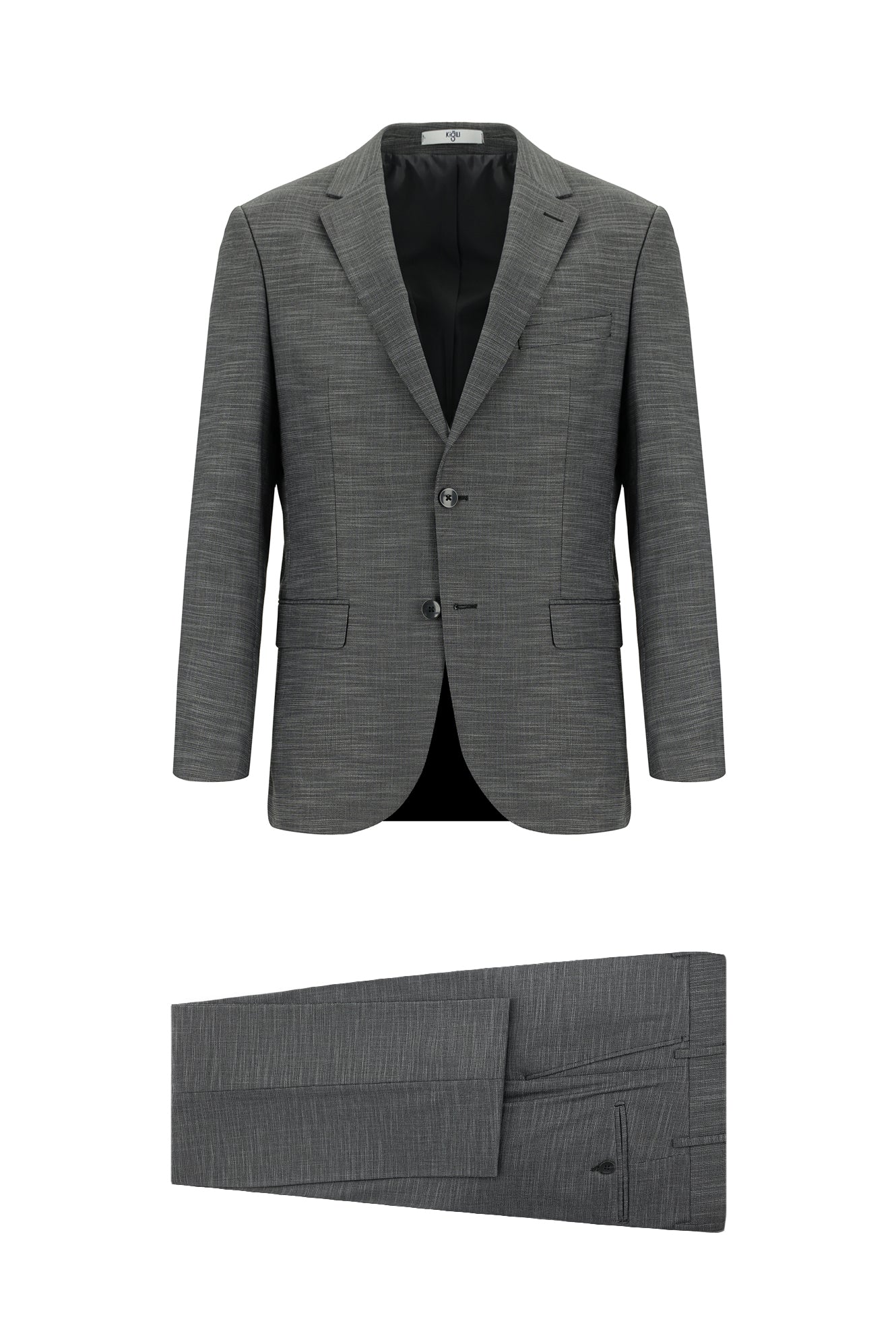 Koyu Füme 6 Drop Regular Fit Standart Kesim Desenli Takım Elbise