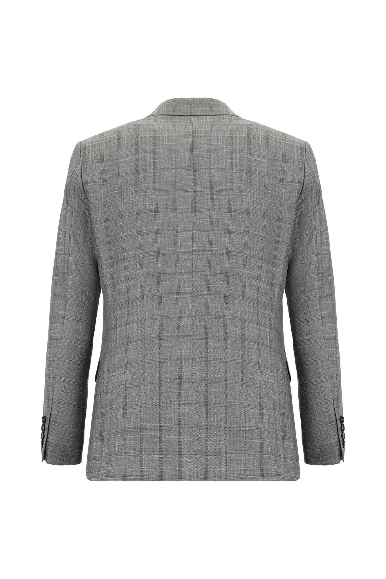 Koyu Füme 6 Drop Regular Fit Standart Kesim Ekose Takım Elbise - Image 3