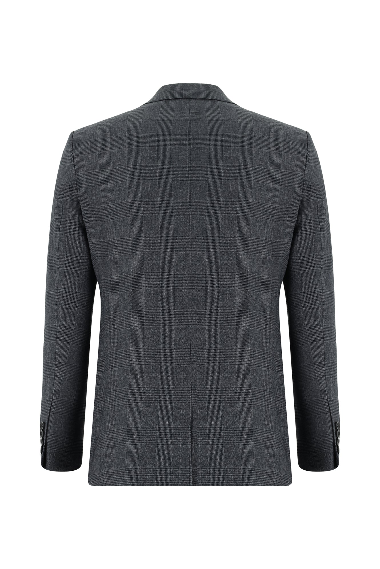 Koyu Füme 6 Drop Regular Fit Standart Kesim Ekose Takım Elbise - Image 3