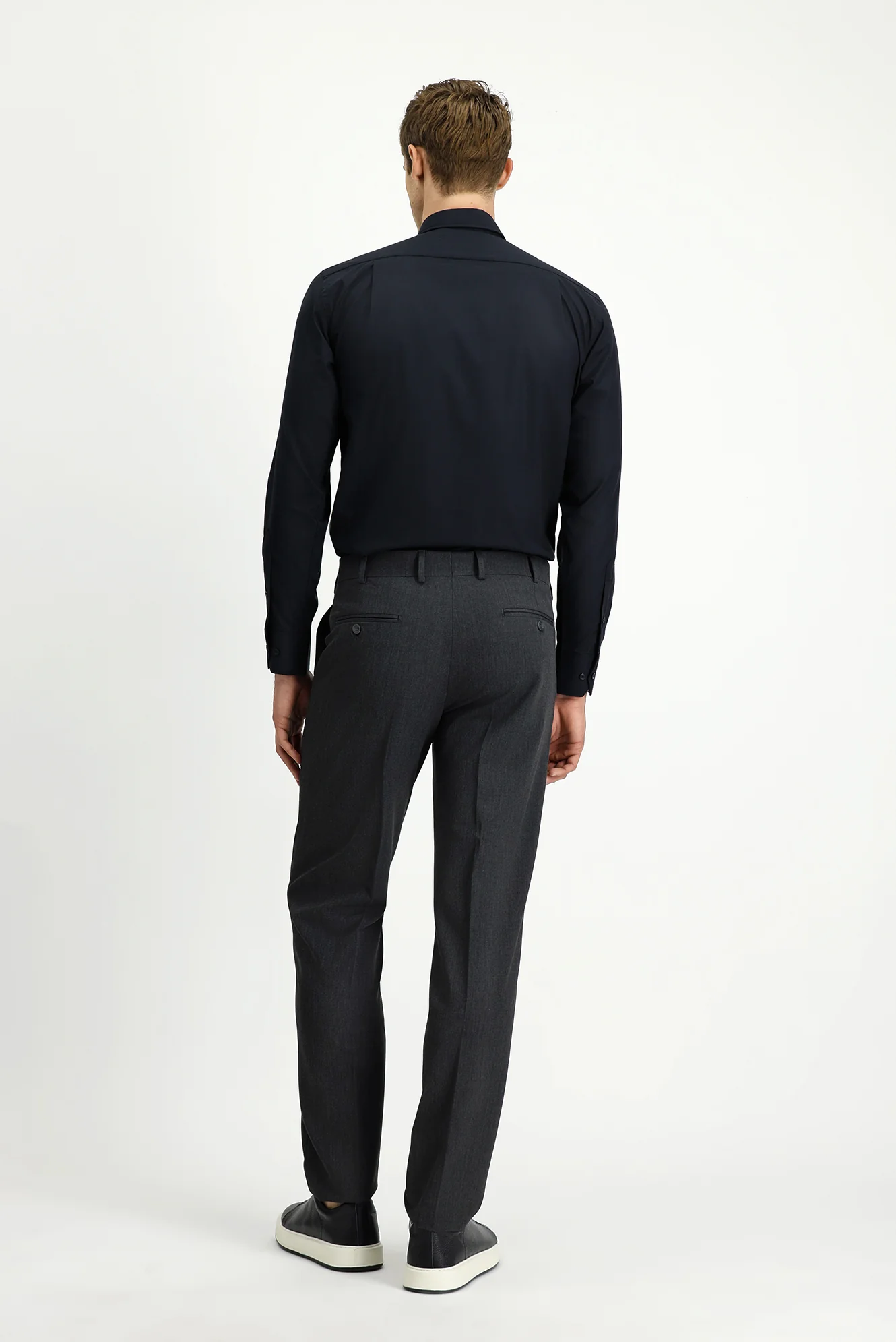 Koyu Füme 6 Drop Regular Fit Standart Kesim Likralı Klasik Kumaş Pantolon - Image 4