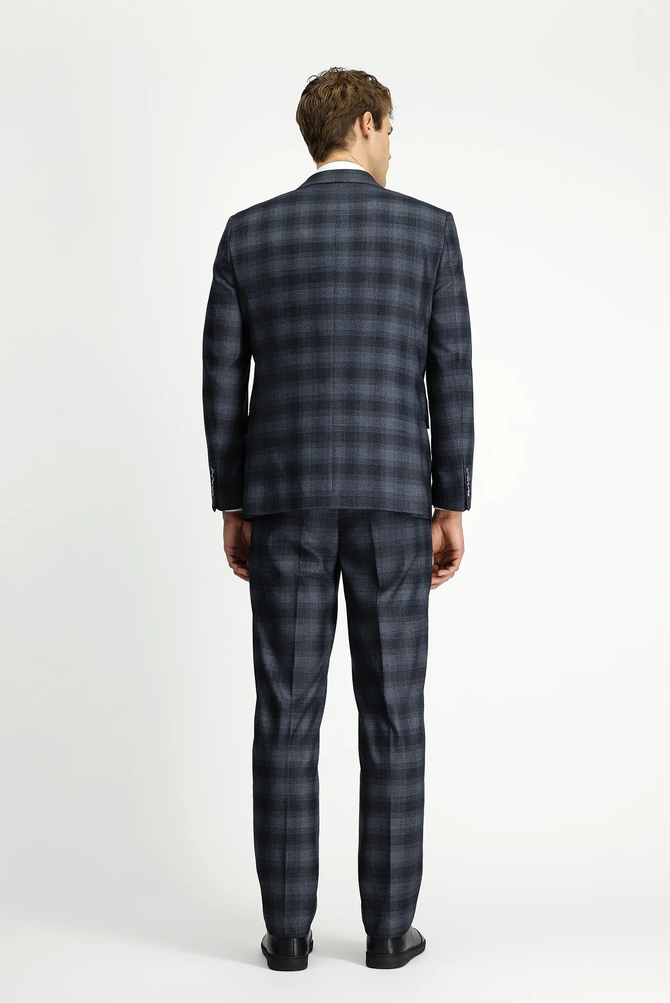 Koyu Füme 6 Drop Regular Fit Standart Kesim Ekose Takım Elbise - Image 5