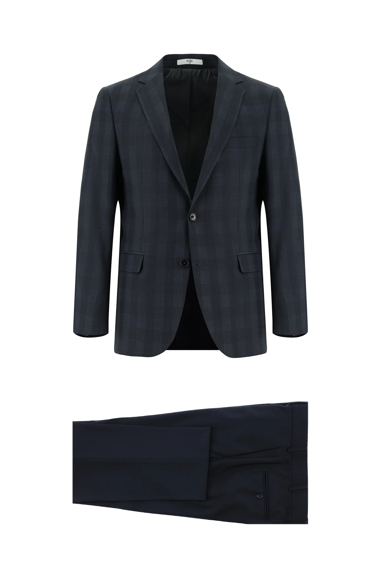 Koyu Füme 6 Drop Regular Fit Standart Kesim Kombinli Ekose Takım Elbise