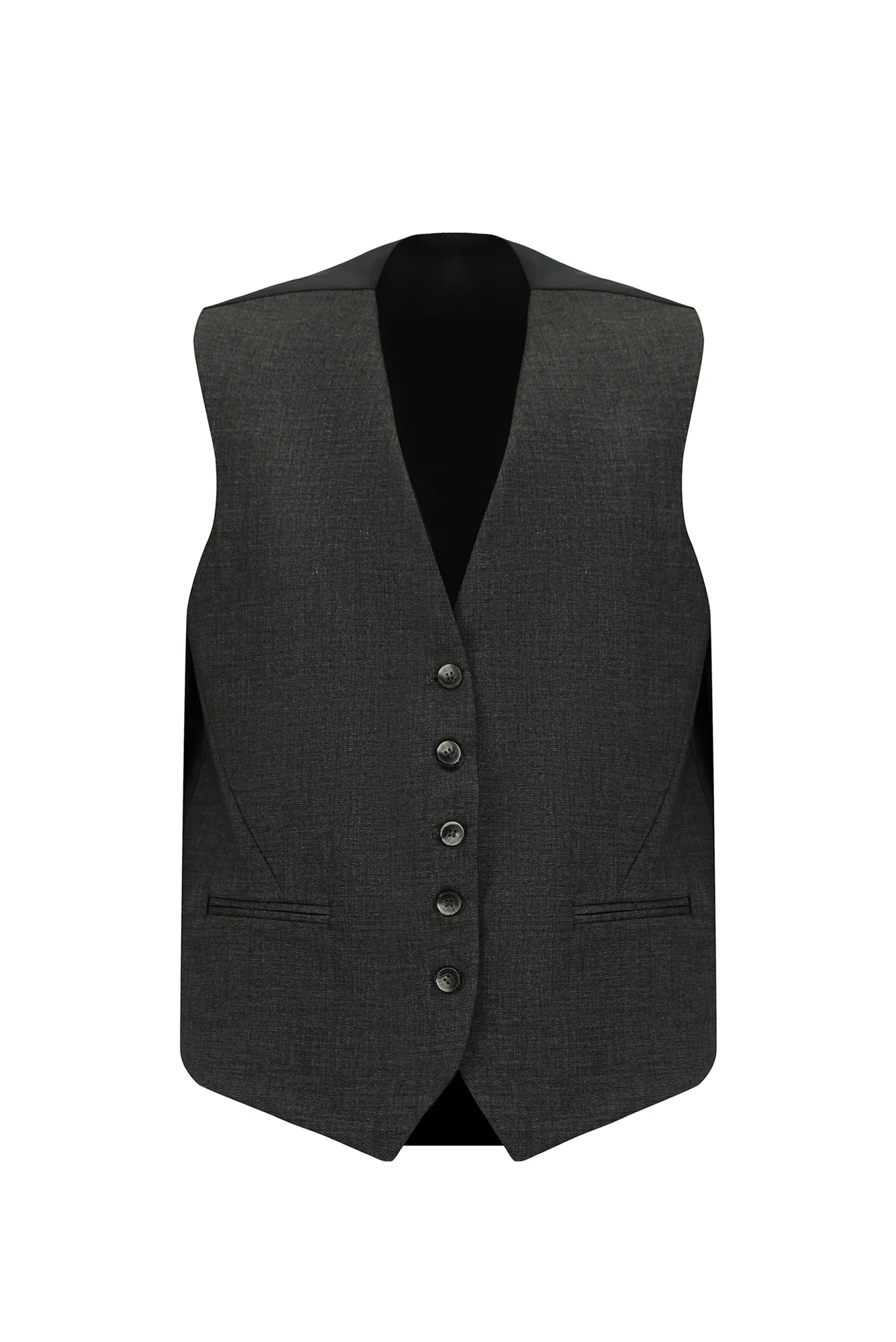 Koyu Füme 6 Drop Regular Fit Standart Kesim Kombinli Yelekli Takım Elbise - Image 7