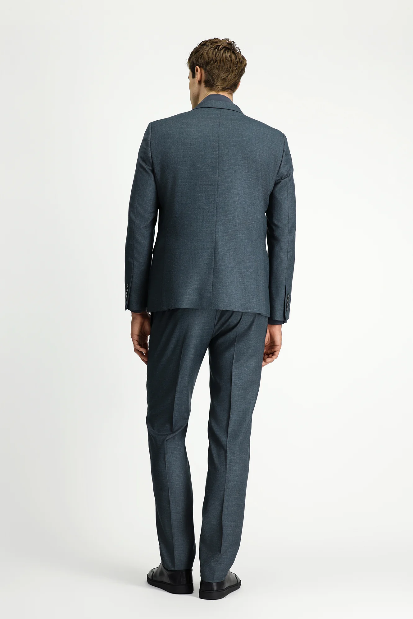Koyu Füme 4 Drop Relaxed Fit Rahat Kesim Desenli Beli Lastikli Takım Elbise - Image 6