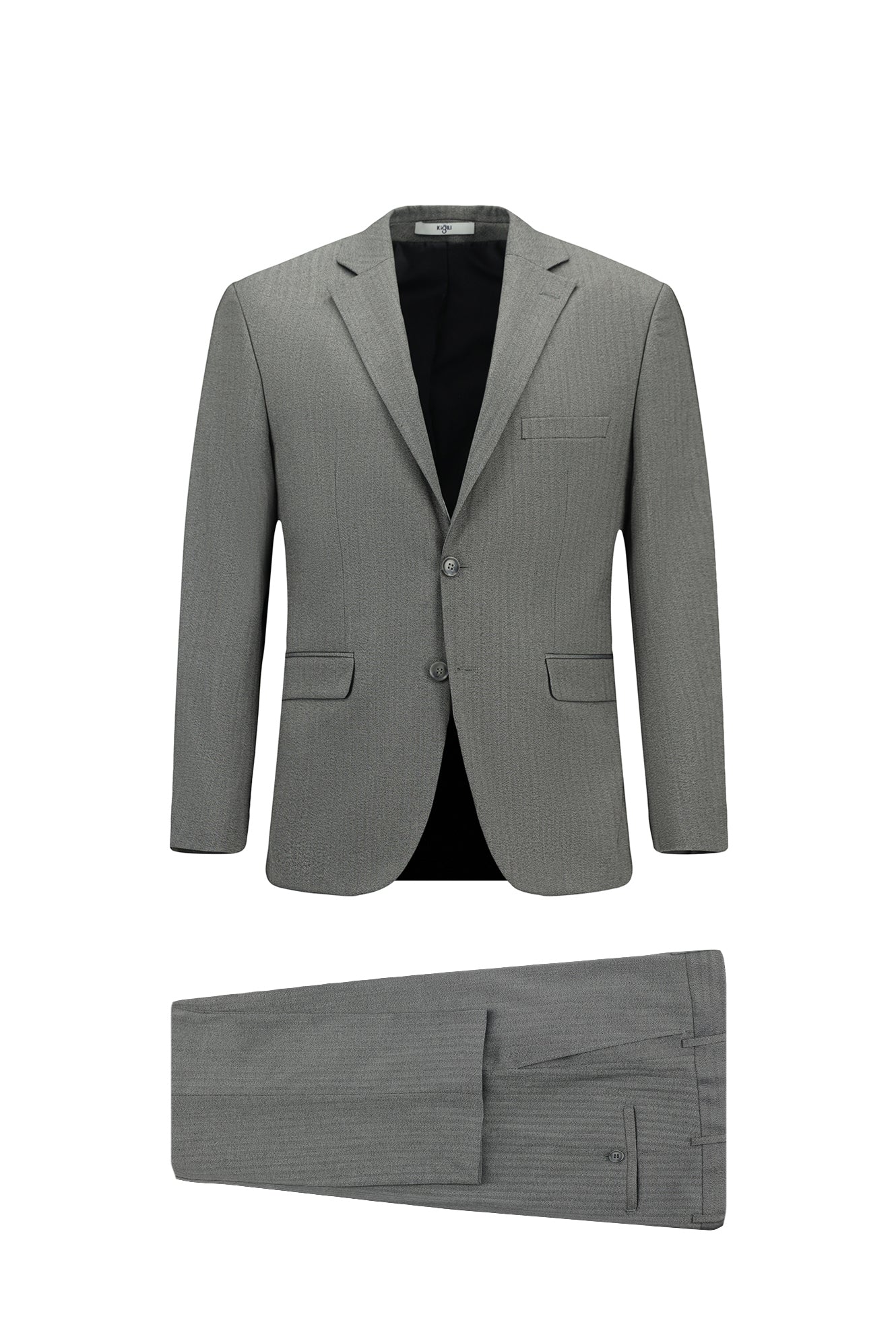 Koyu Füme 4 Drop Relaxed Fit Rahat Kesim Likralı Desenli Takım Elbise - Image 3