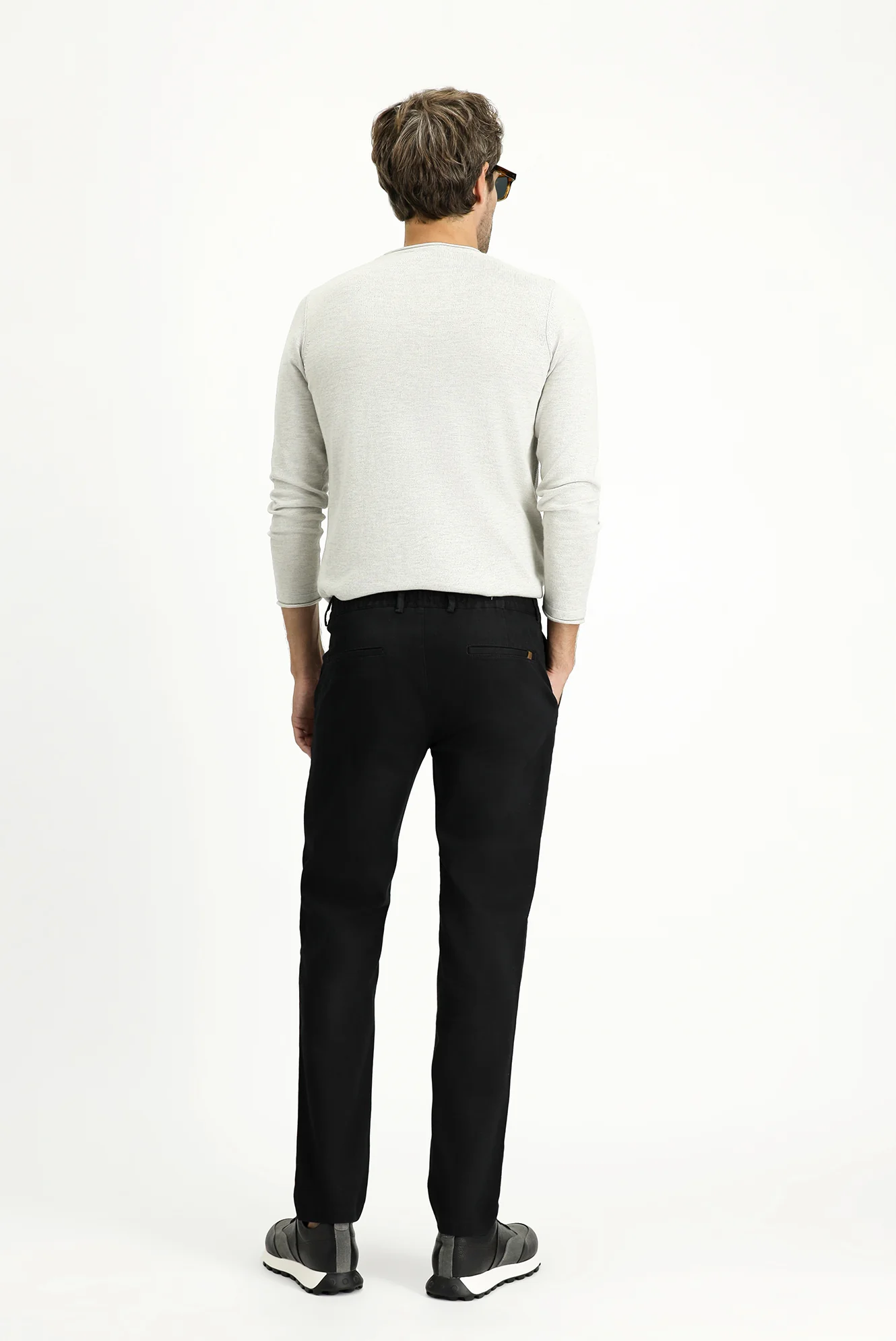 Koyu Füme Regular Fit Standart Kesim Likralı Kanvas / Chino Pantolon - Image 5