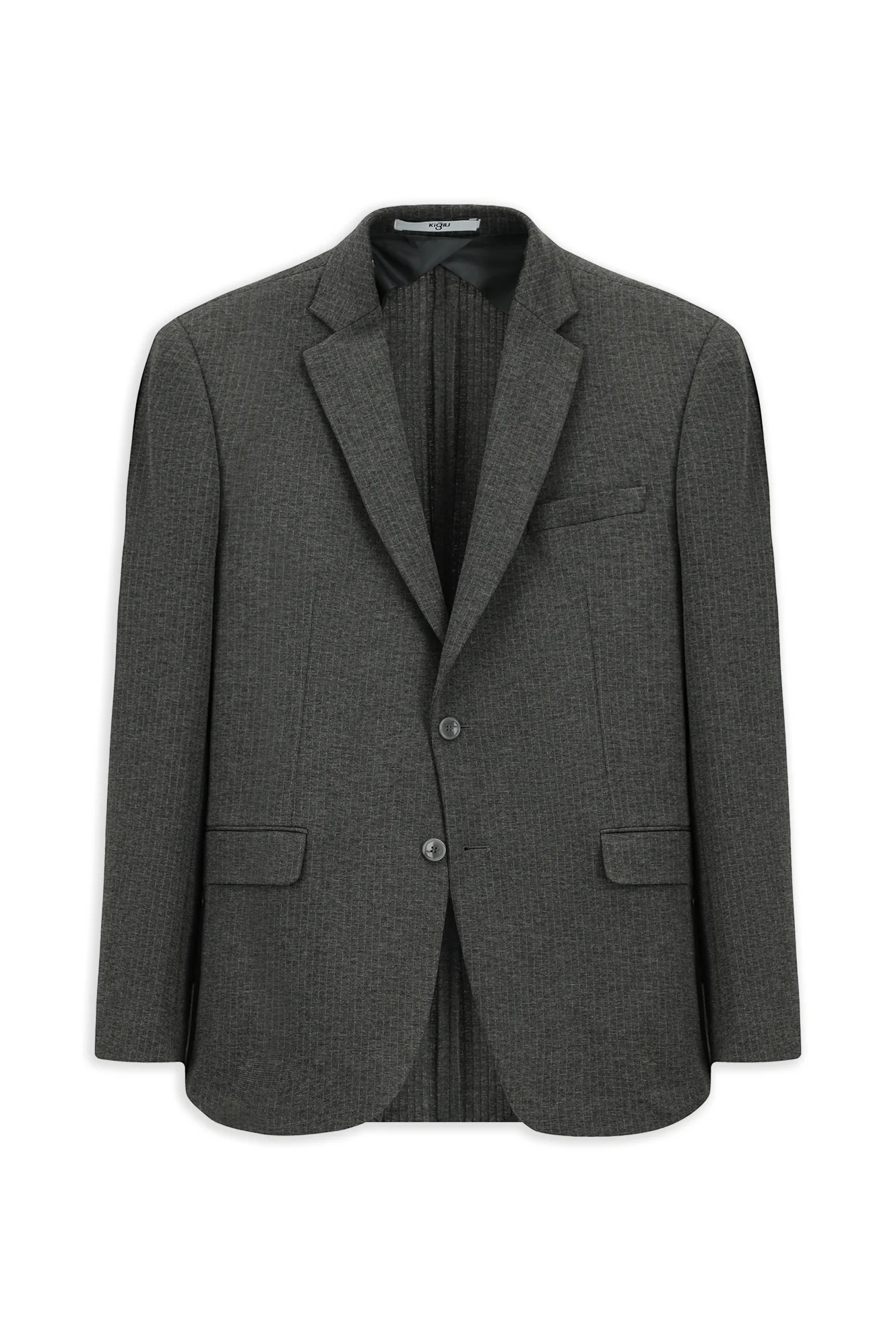 Koyu Füme 7 Drop Super Slim Fit Eksra Dar Kesim Örme Klasik Çizgili Ceket - Image 7